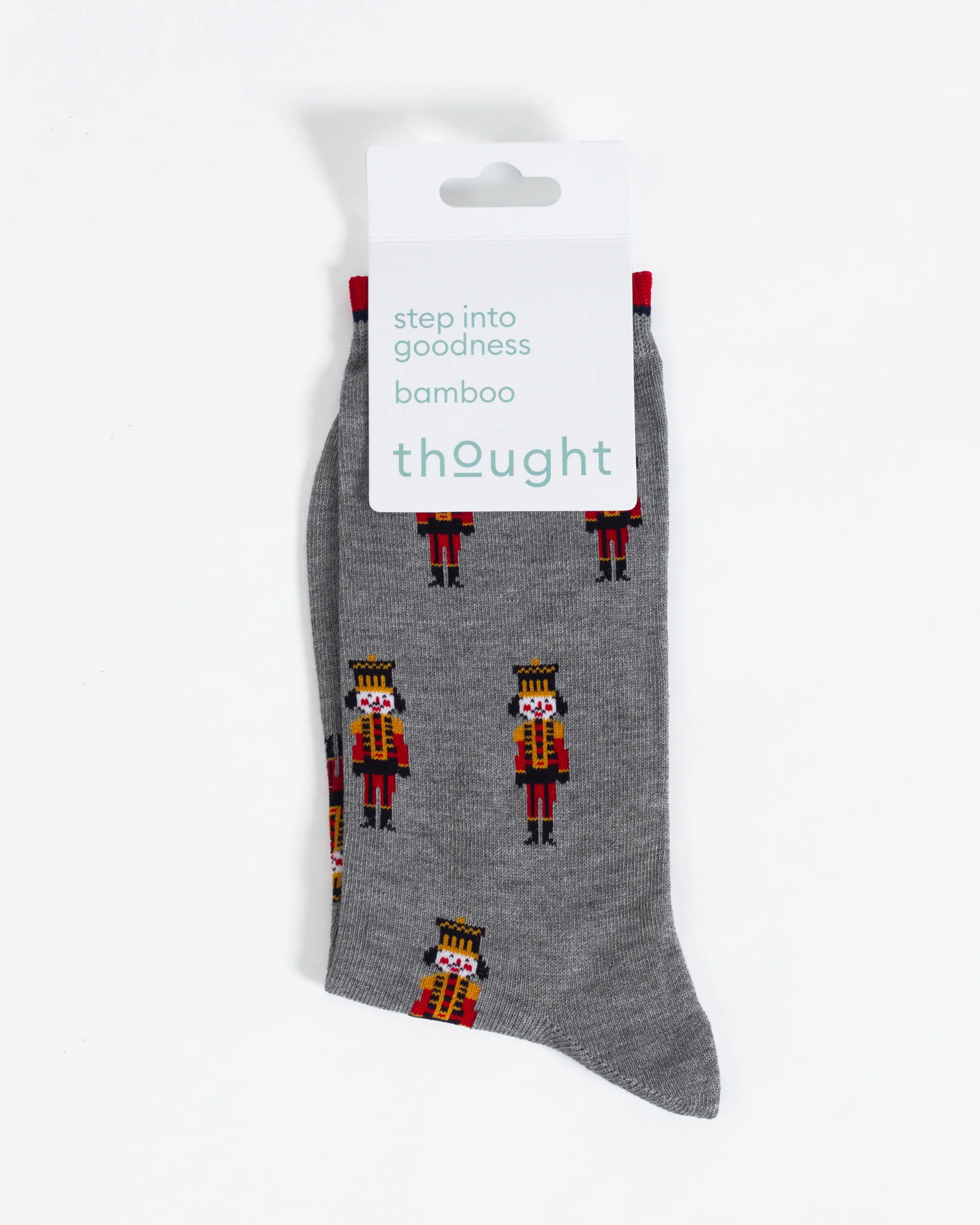 Christmas Nutcracker Bamboo Socks - Grey - Flockneti