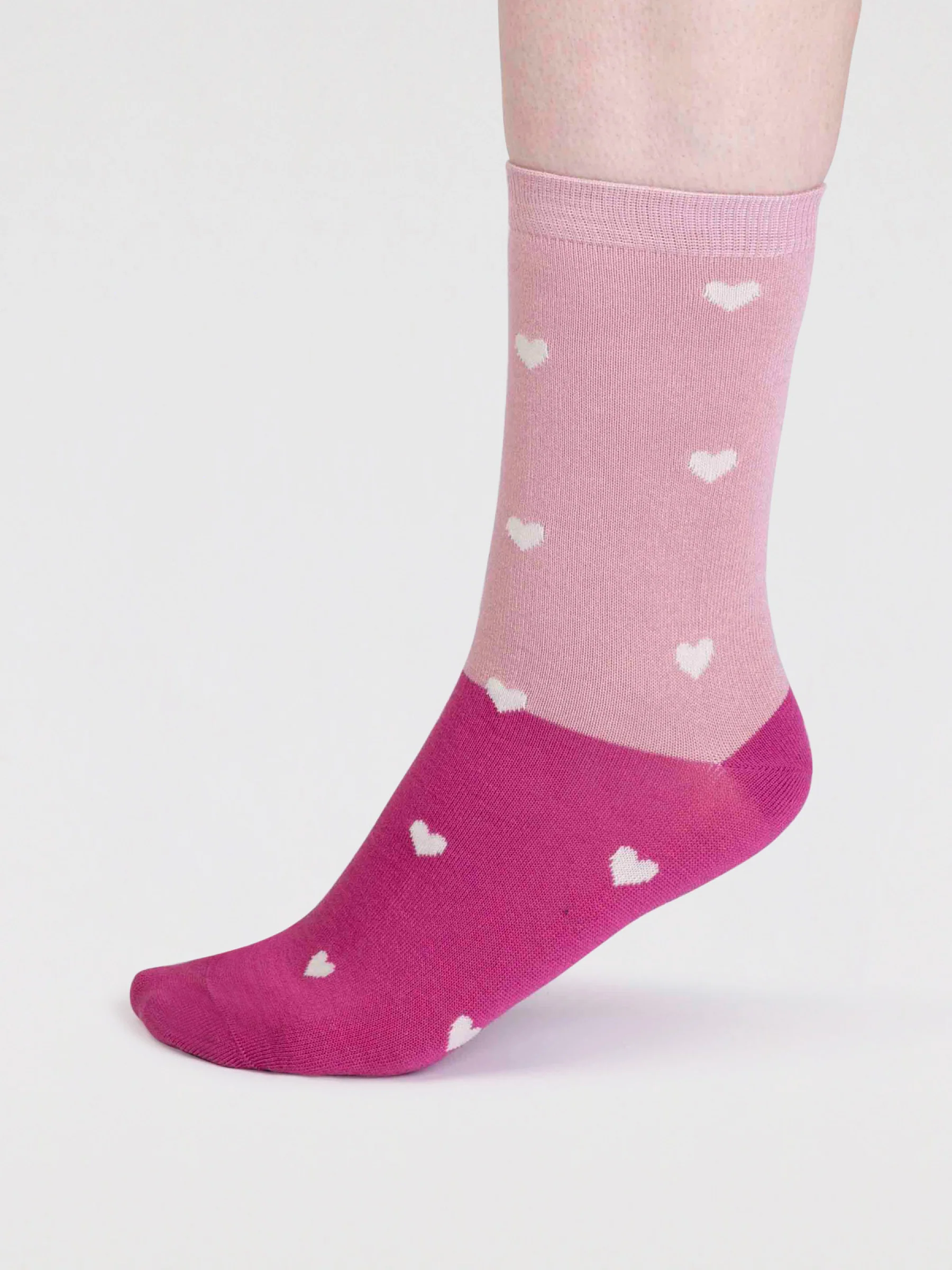 Haddie Bamboo Love Heart Socks - Petal Pink - Flockneti