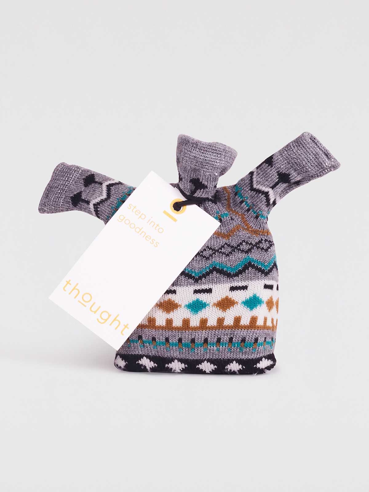 Dannie Kids' Organic Cotton Fairisle Socks in a Bag - Multi - Flockneti