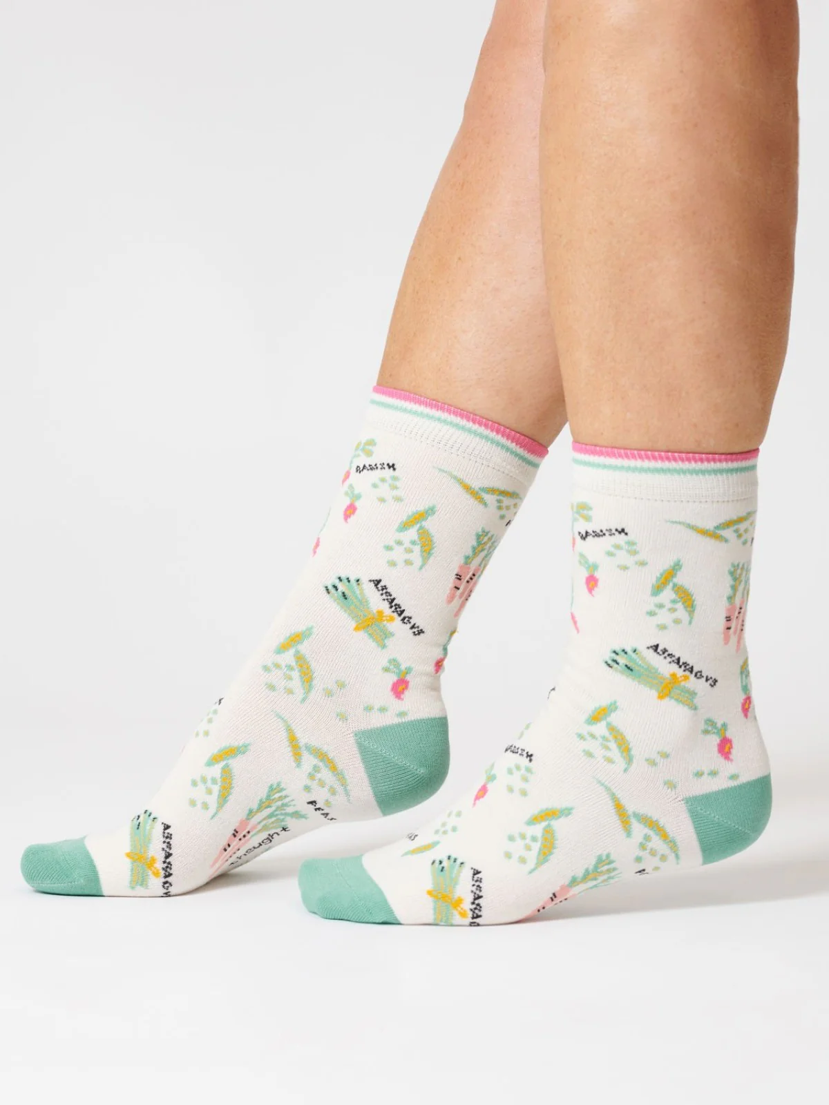 Womens Vegetable Organic Cotton Socks - Stone White - Flockneti
