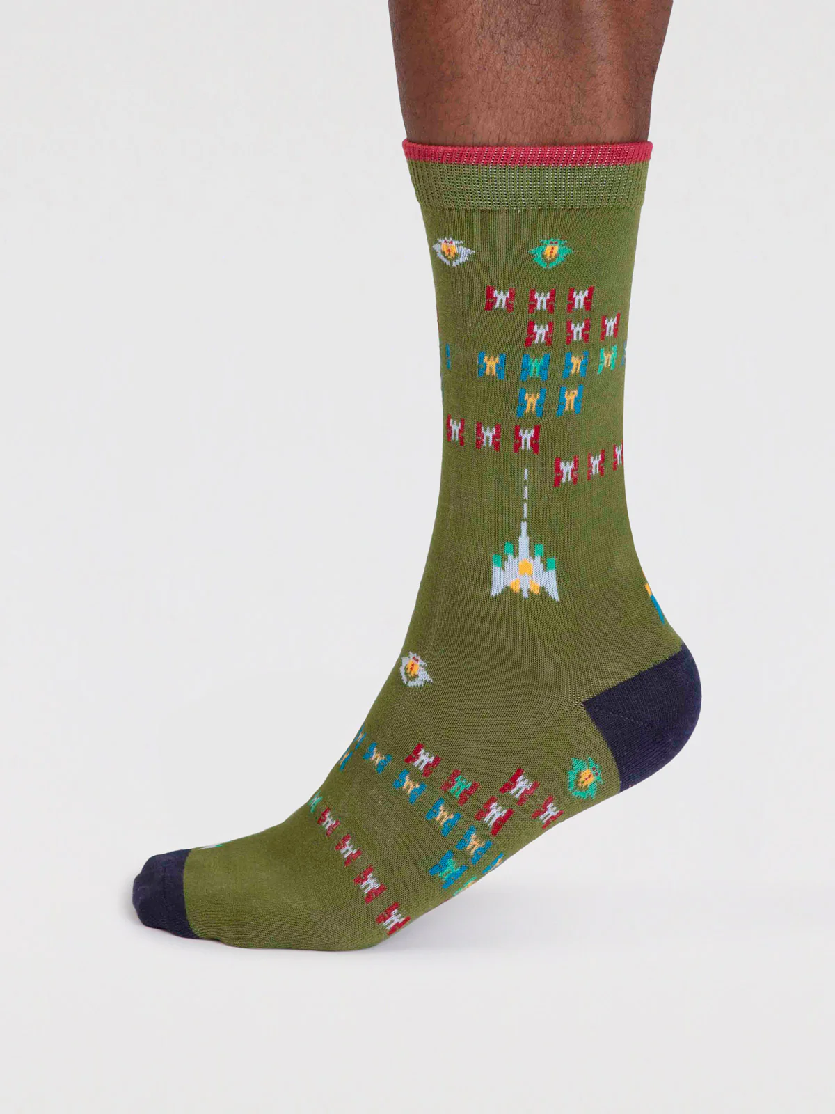 Lucas Bamboo Arcade Socks. - Moss Green - Flockneti
