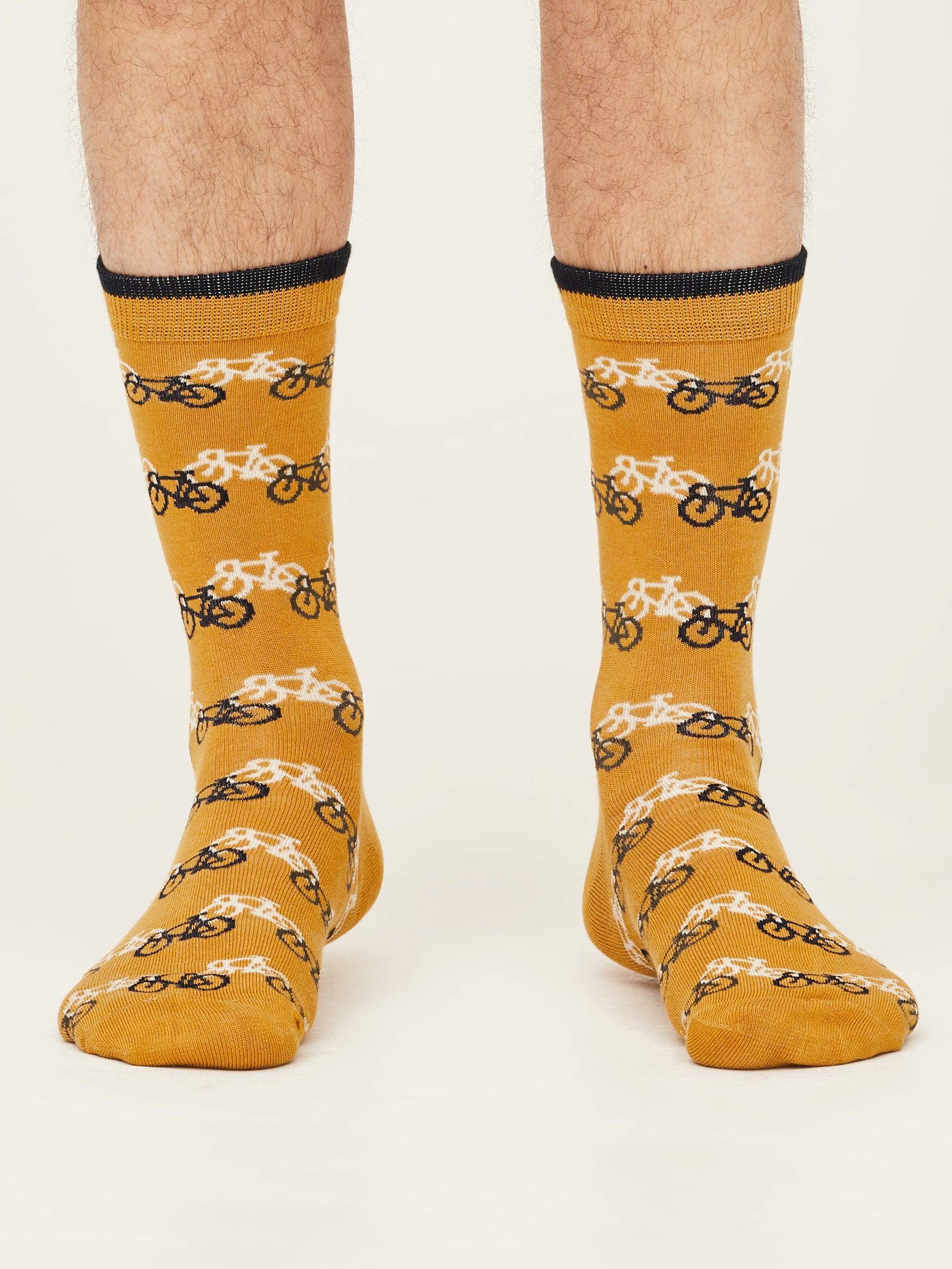 Bicycle Race Socks - Amber Yellow - Flockneti