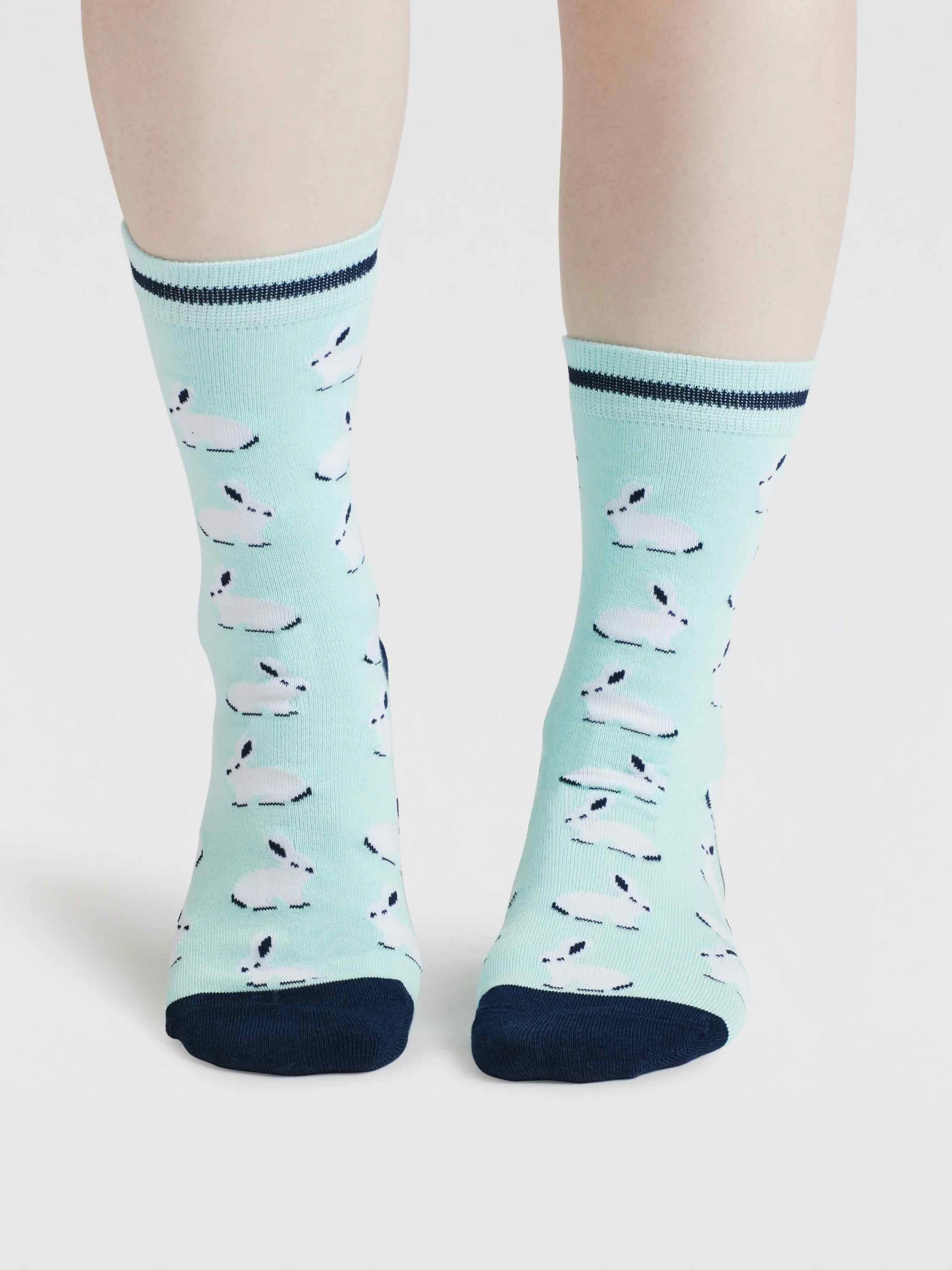 Elsa Easter Bunny Bamboo Socks - Deep Mint - Flockneti