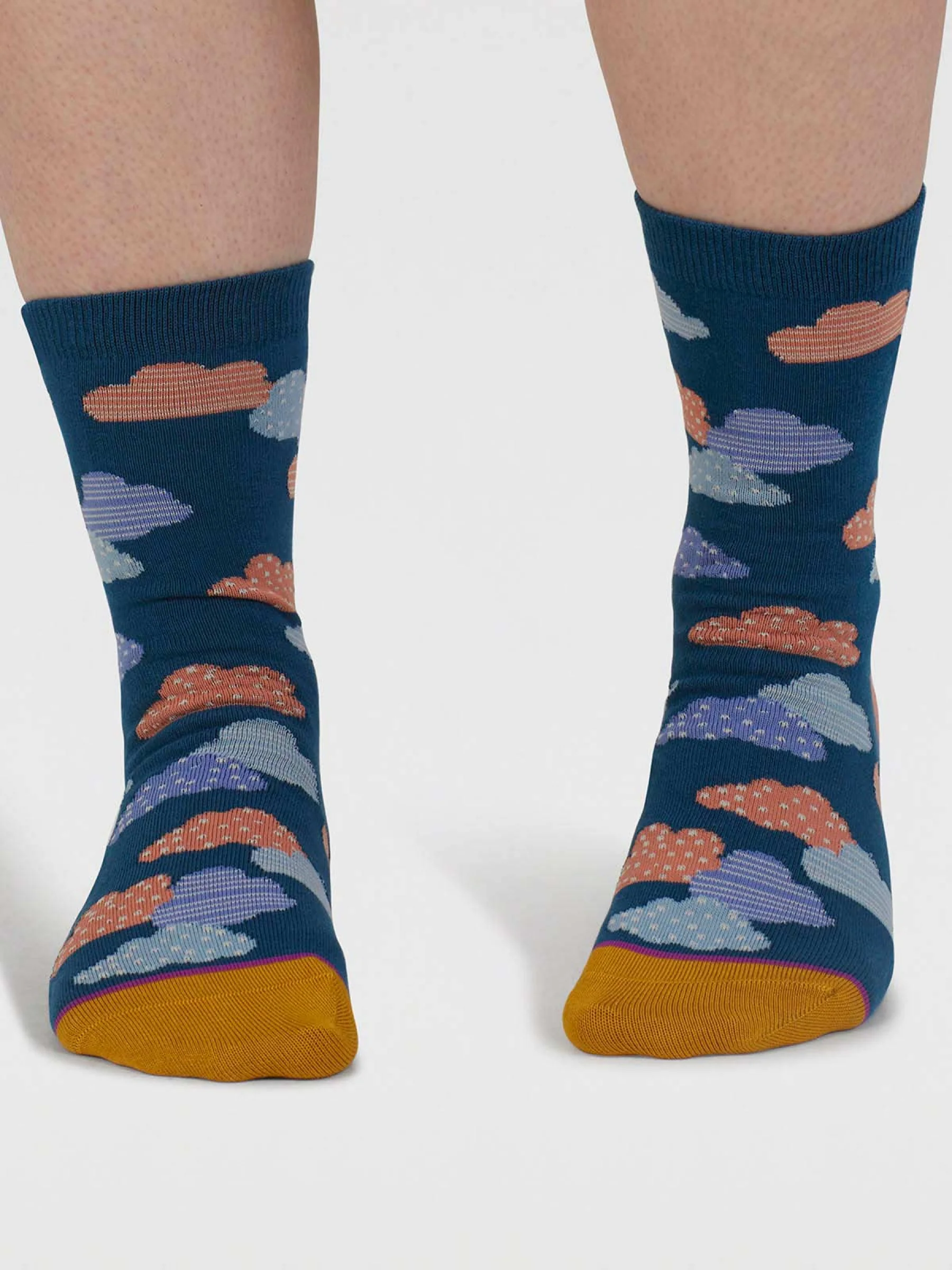 Oriane Weather Organic Cotton Socks - Chambray Blue - Flockneti