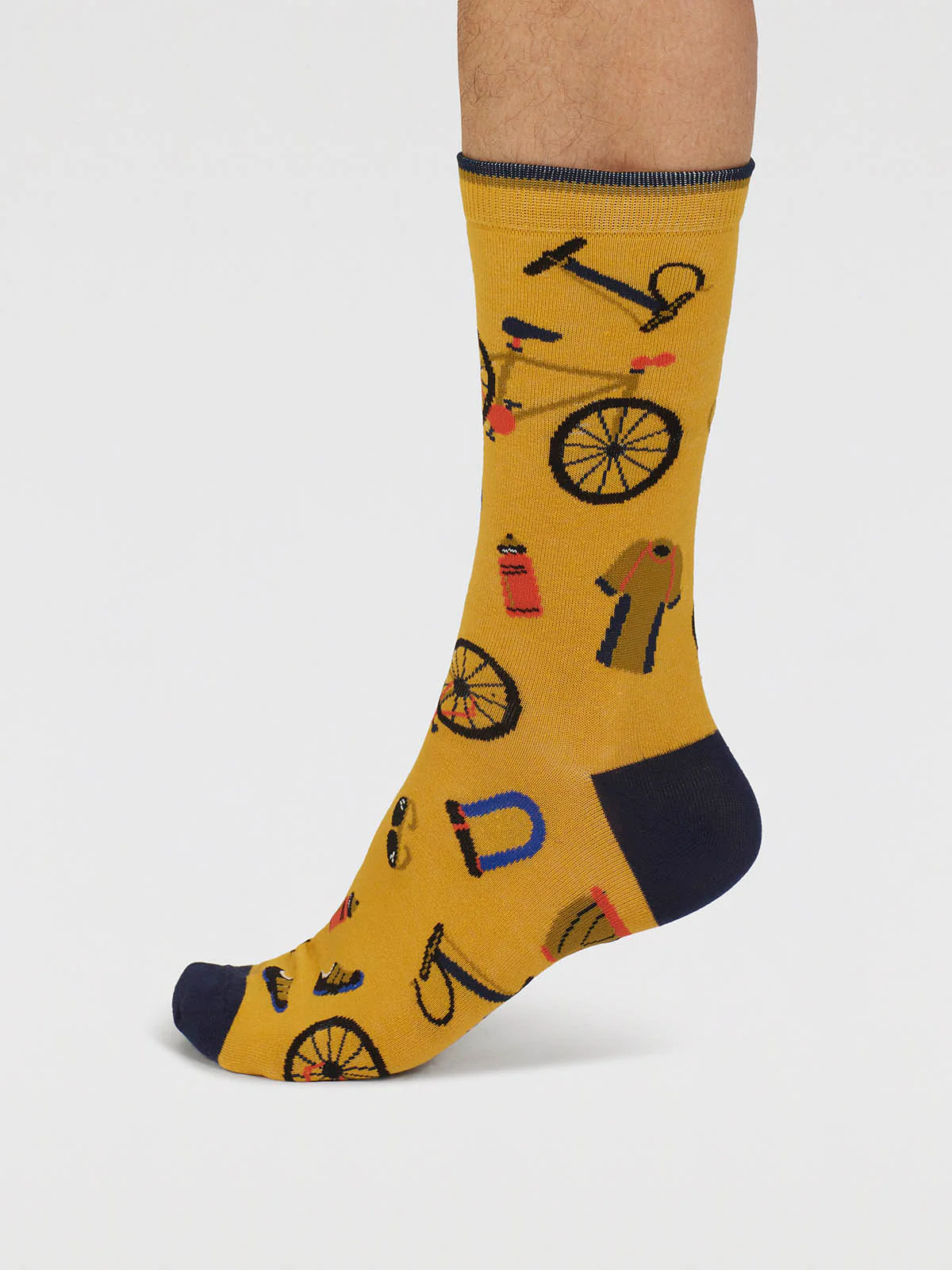 Griffen Bike Parts Organic Cotton Socks - Cumin Yellow - Flockneti