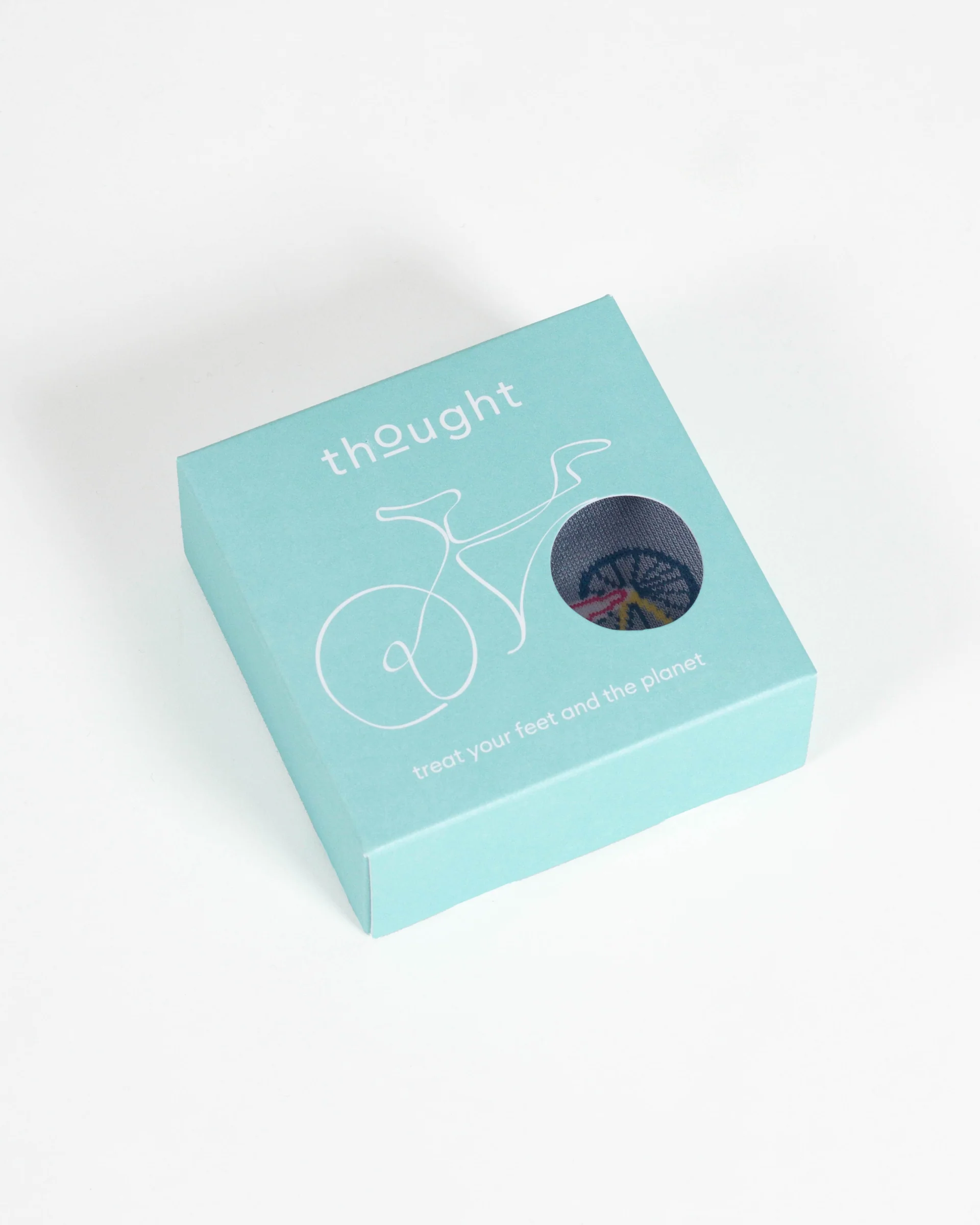 Fauna Basket Bicycle Bamboo Ankle Sock in a Box - Blue Multi - Flockneti