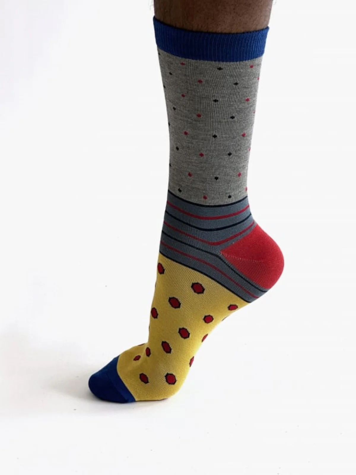 Conall Spot Bamboo Socks - Grey Marle - Flockneti