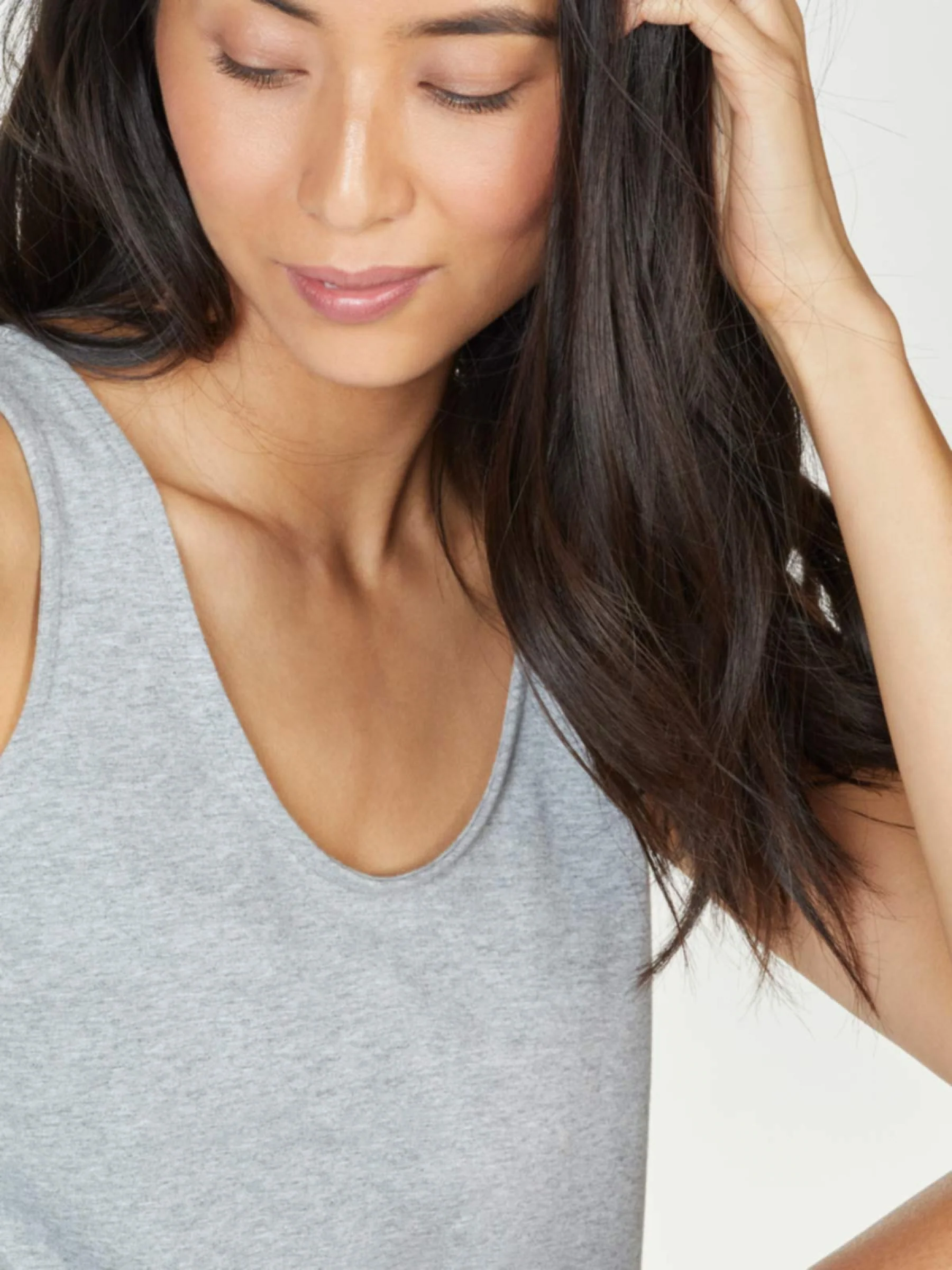 Organic Cotton Essential Slip Dress - Grey Marl - Flockneti