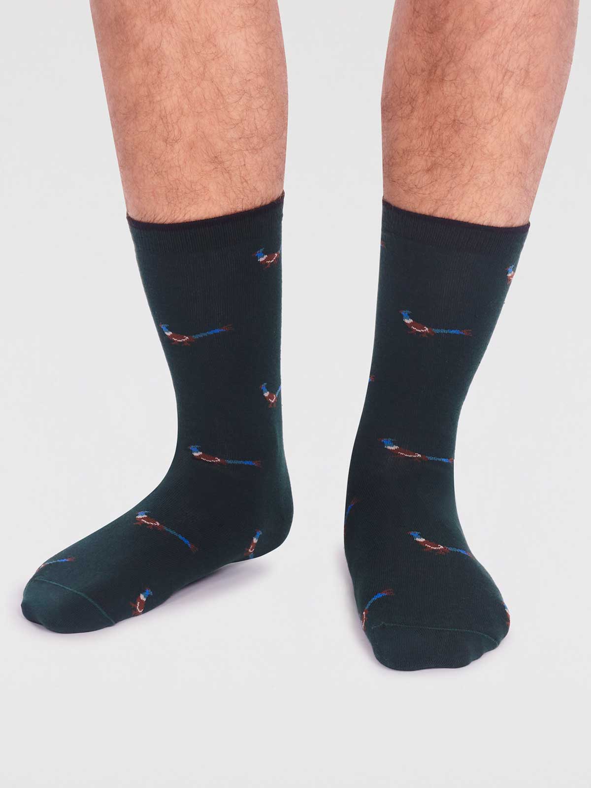 Jamal Organic Cotton Animal Socks - Forest Green - Flockneti