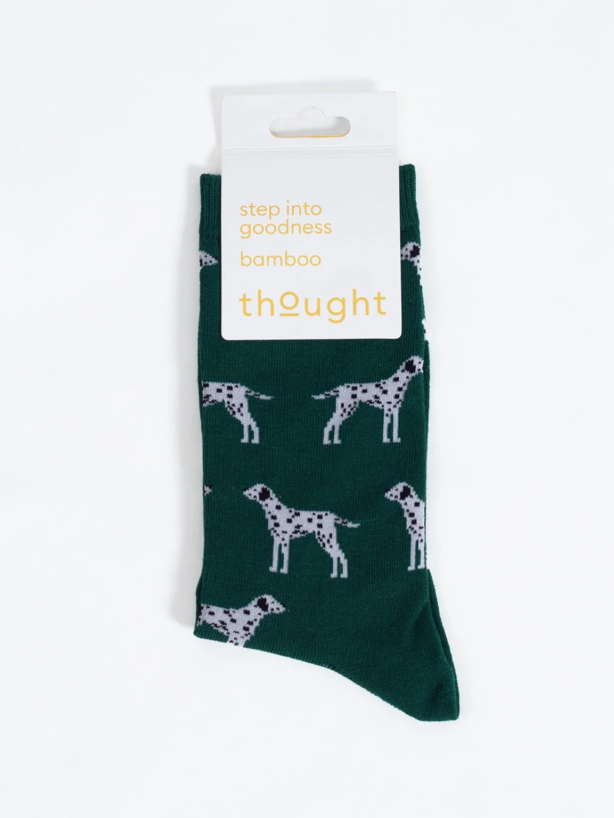 Doggy Bamboo Crew Socks - Green/Dalmatian - Flockneti