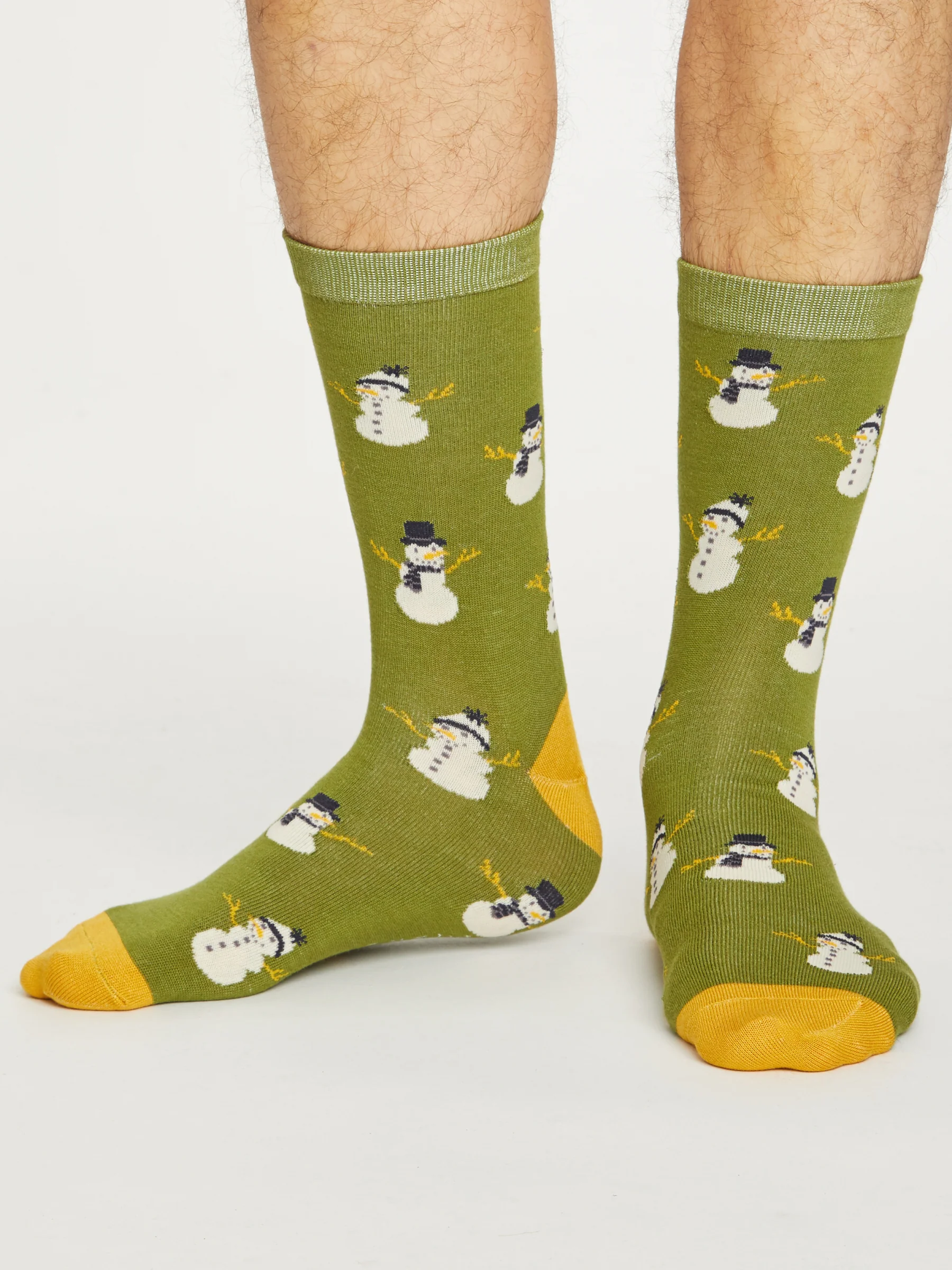 Snowman Socks - Olive - Flockneti