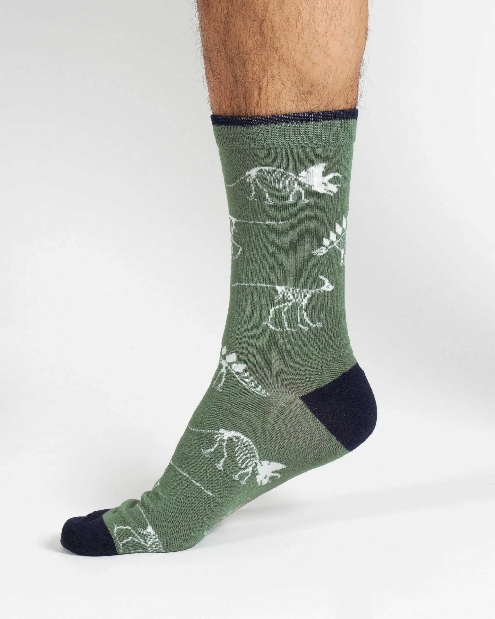 Dino Bamboo 2 Socks in a Bag - Green/Navy - Flockneti