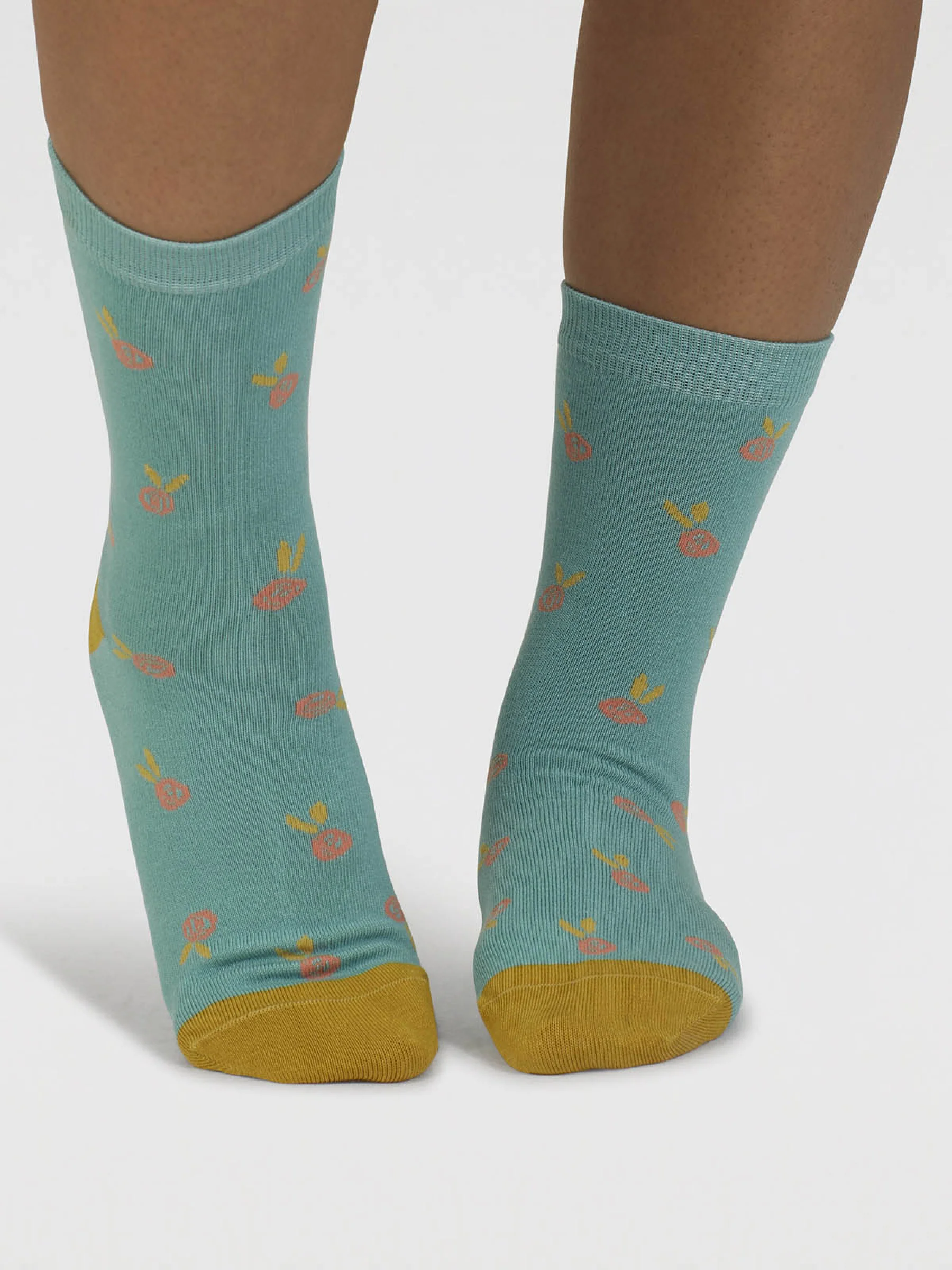 Mapel Floral Bamboo Socks - Pine Green - Flockneti