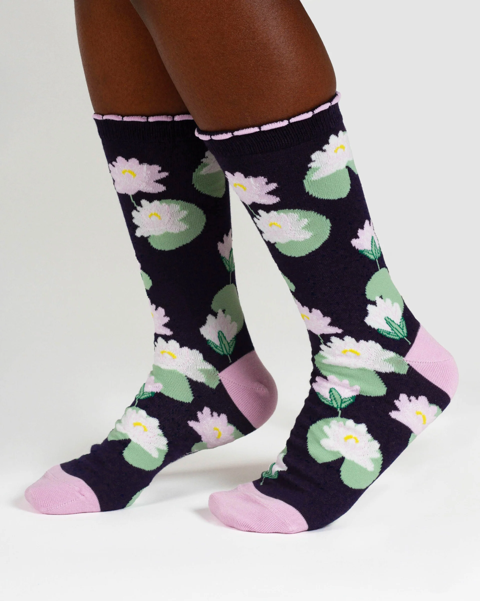 Womens July Birth Flower Sock - Water-Lily - Flockneti