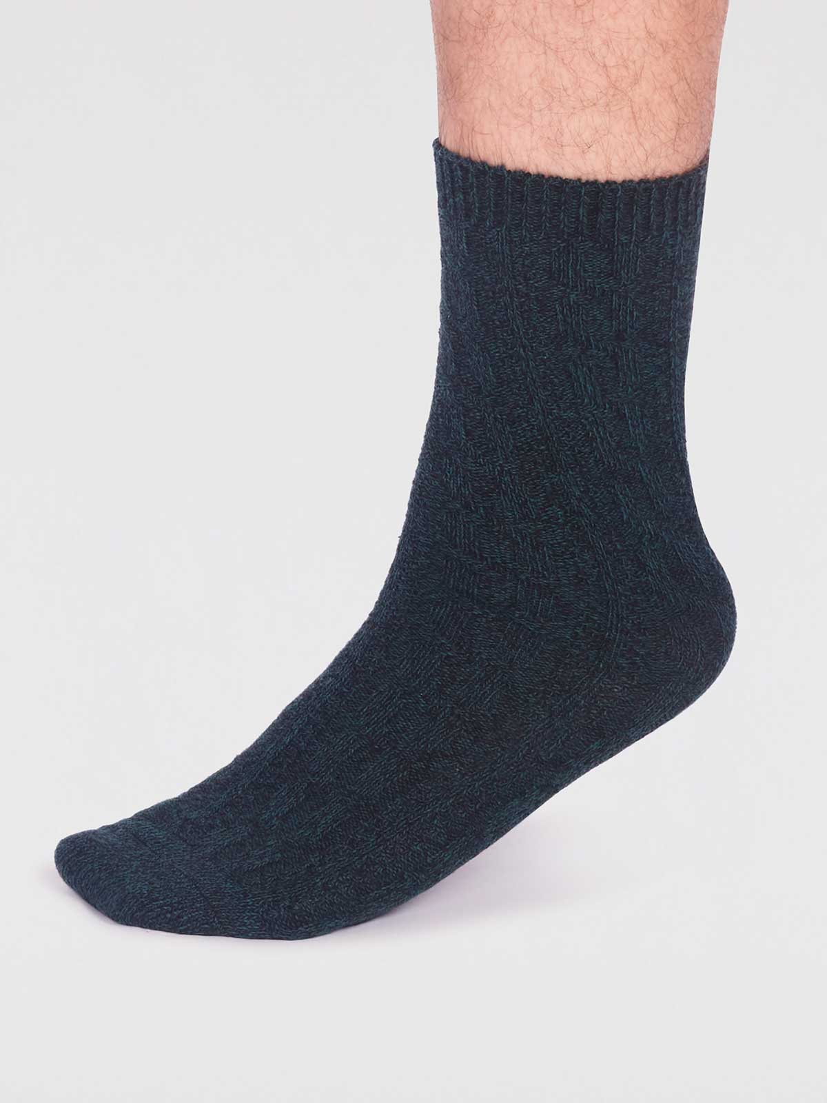 Hendrix Organic Cotton Rib Socks - Forest Green - Flockneti