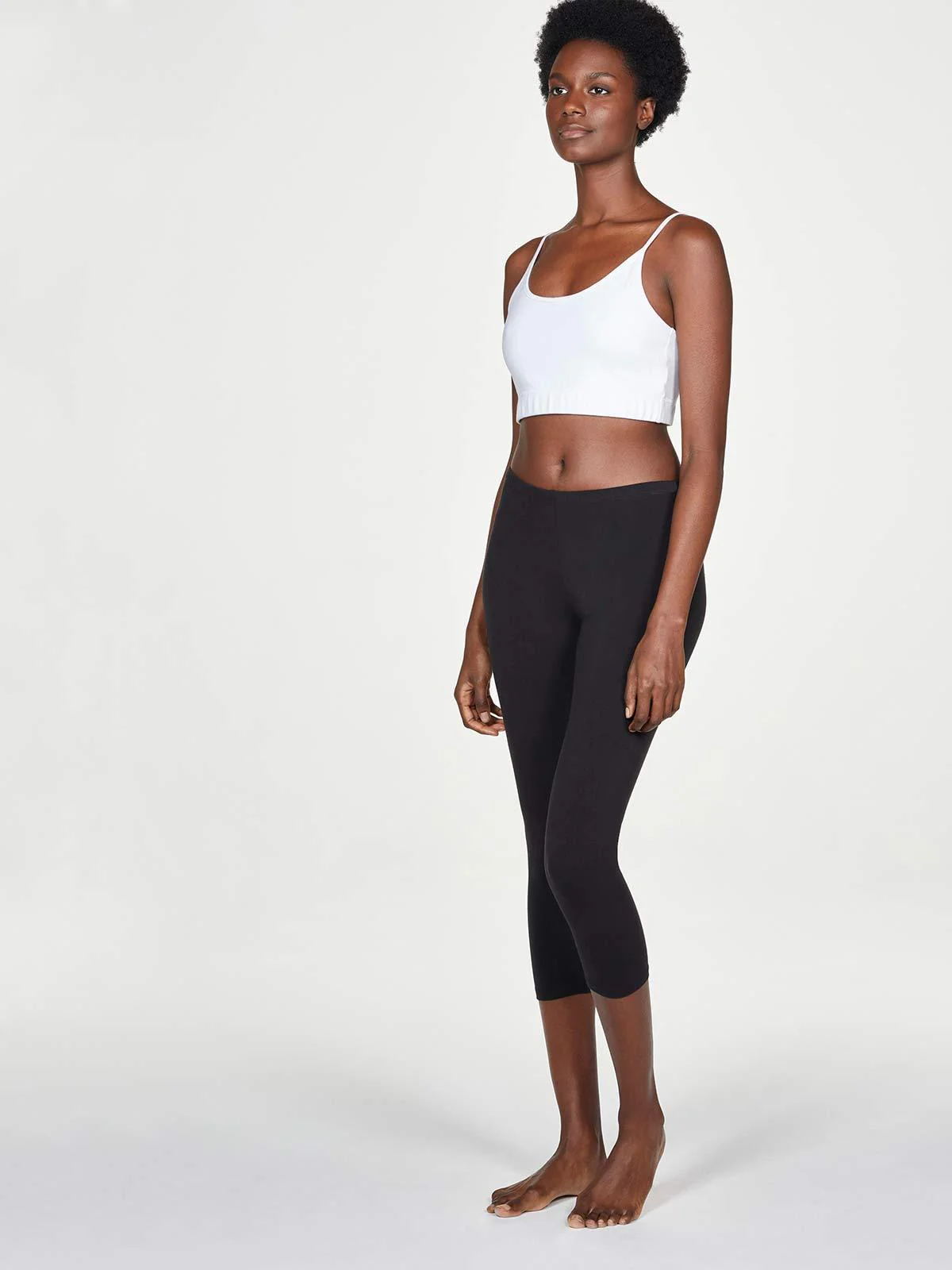 Essential Organic Cotton Cropped Leggings - Black - Flockneti
