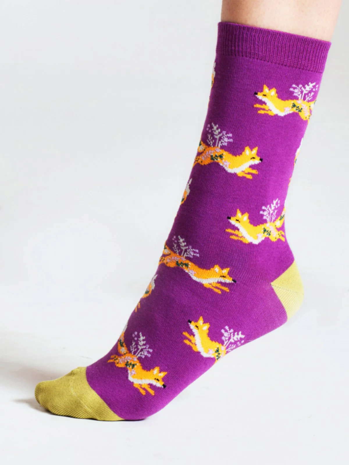 Bess Fox Bamboo Socks - Magenta Pink - Flockneti