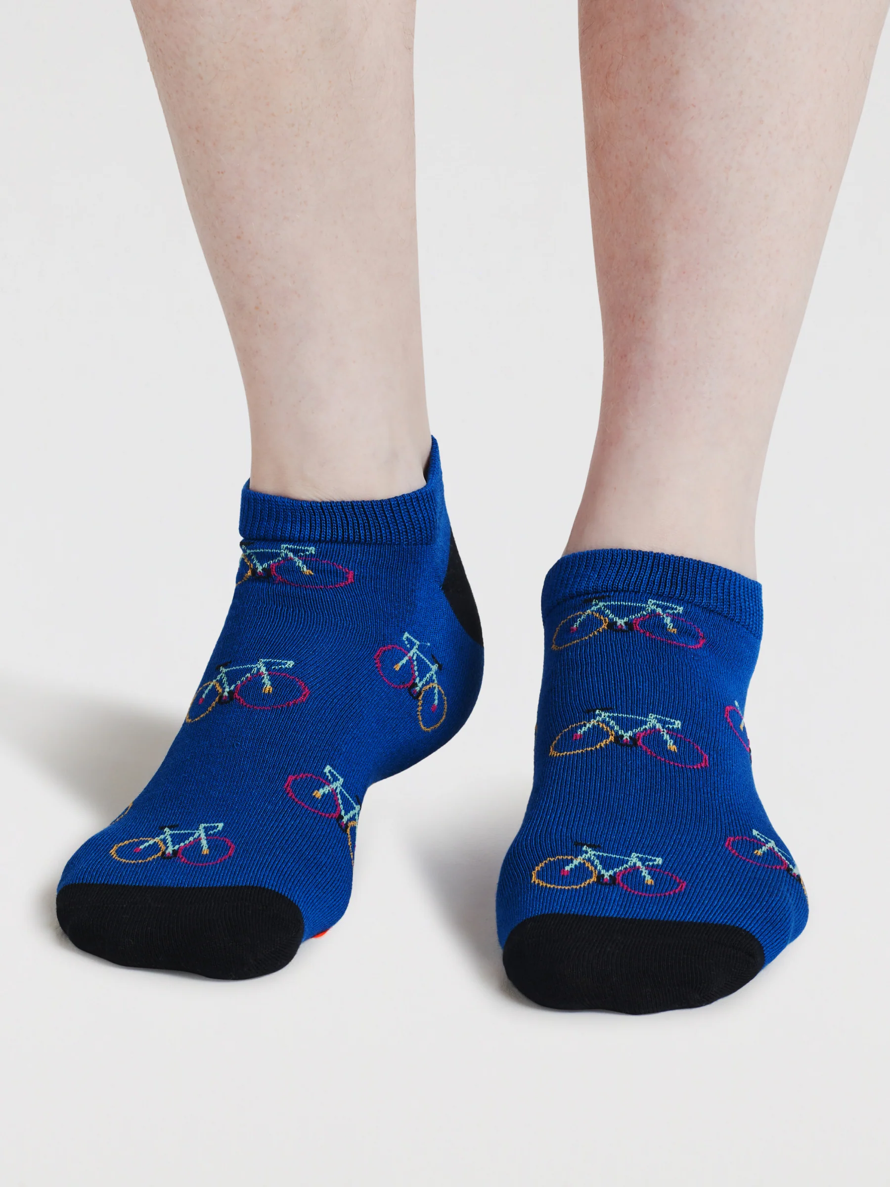 Mens Ady Bike & Stripe Bamboo 3 Pack Trainer Socks - Multi - Flockneti