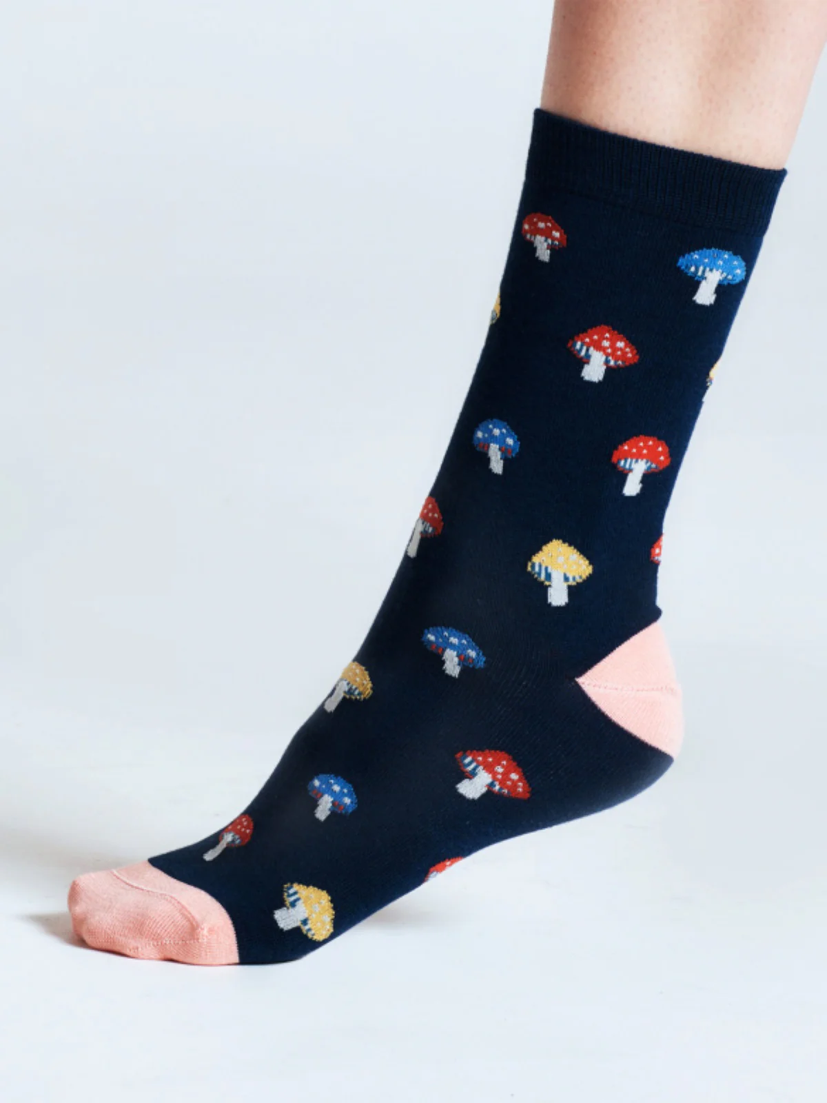 Valeriana Mushroom Bamboo Socks - Navy - Flockneti