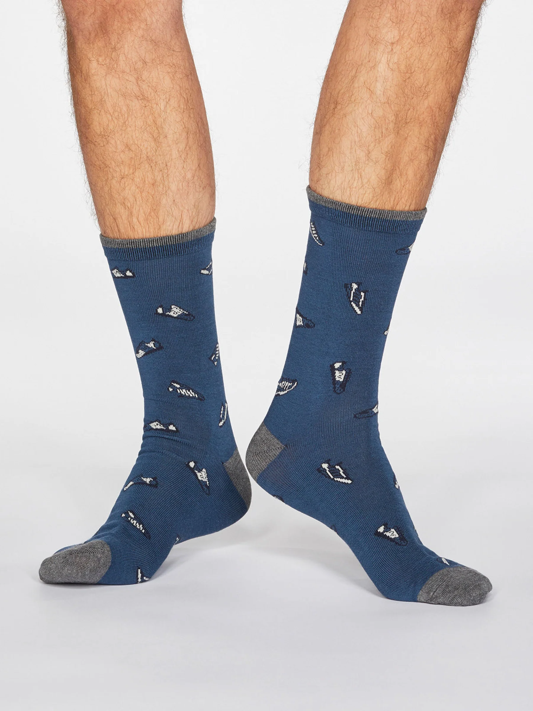 Aiden Trainer Socks - Denim Blue - Flockneti