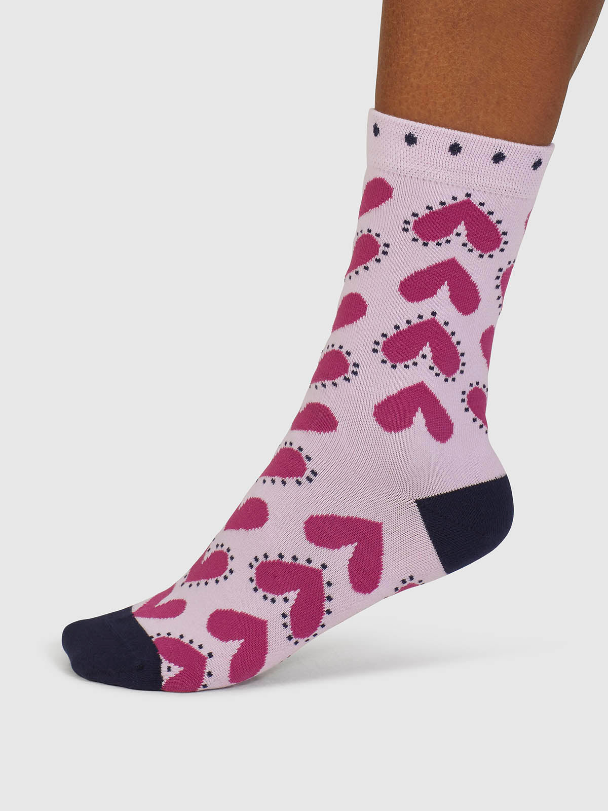 Tyas Heart Organic Cotton Socks - Dusk Lilac - Flockneti