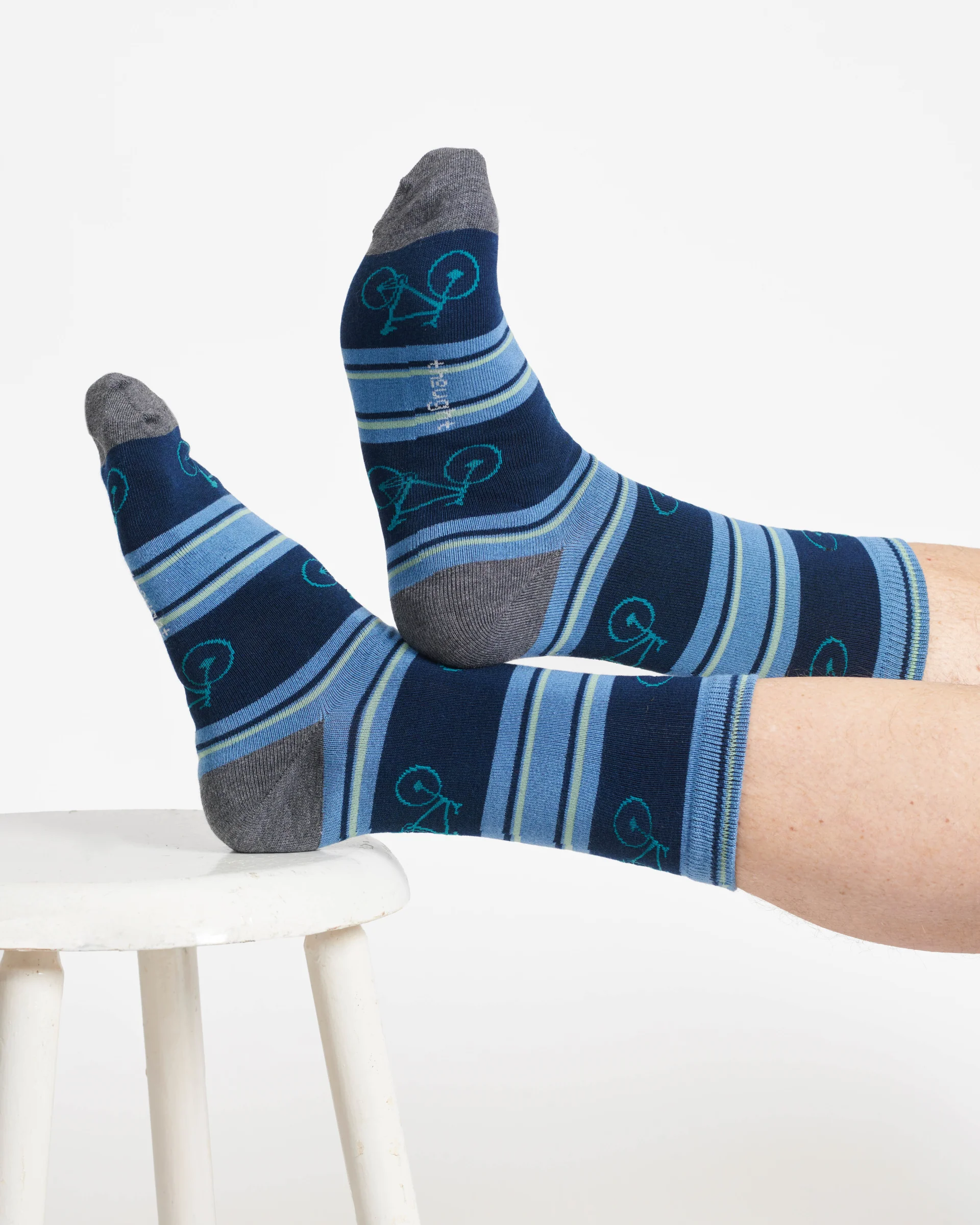 Bicycle Bamboo Gift Box of 4 Socks - Blue/Green/Navy - Flockneti