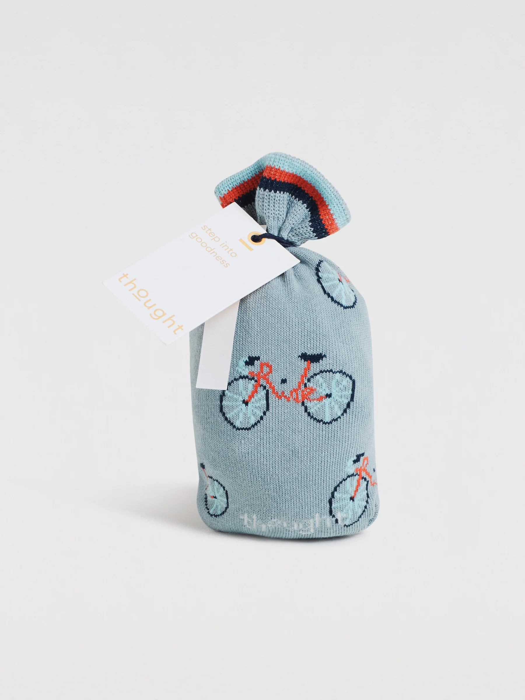 Mens Afon Bicycle Bamboo Socks Gift Bag - Dusty Blue - Flockneti
