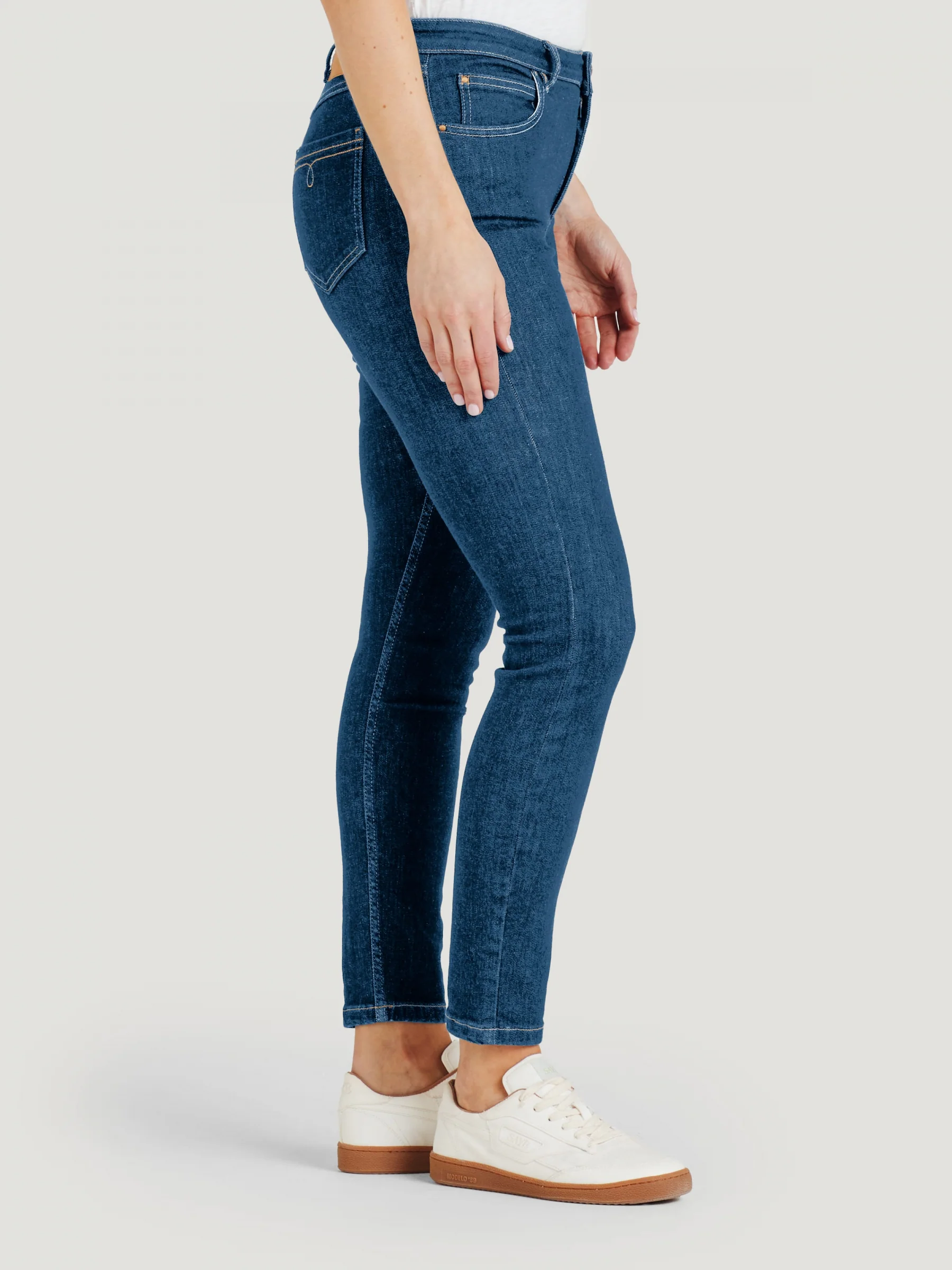 Essential Organic Cotton Skinny Jeans - Mid Blue - Flockneti