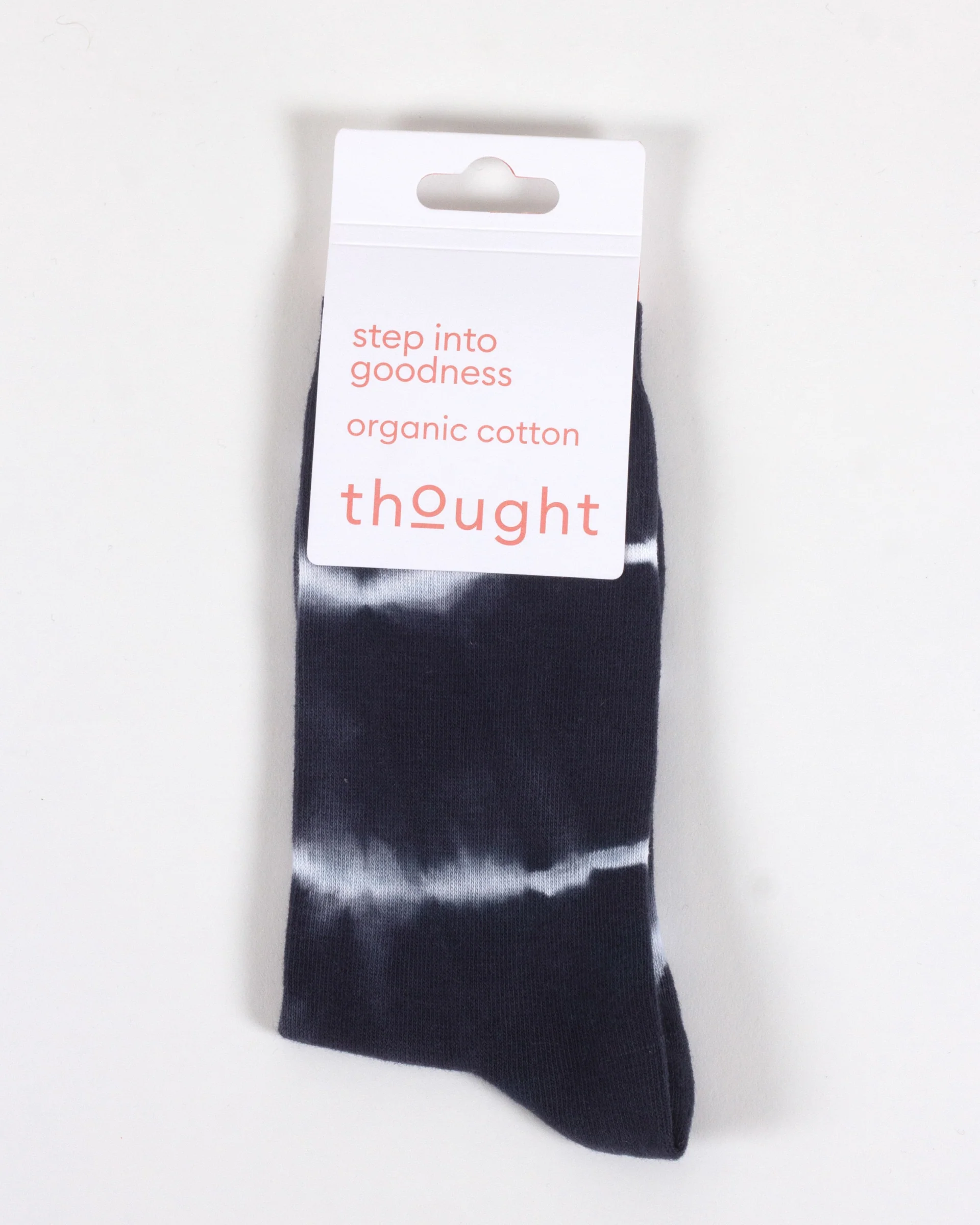 Tie Dye Organic Cotton Crew Socks - Navy Cream - Flockneti