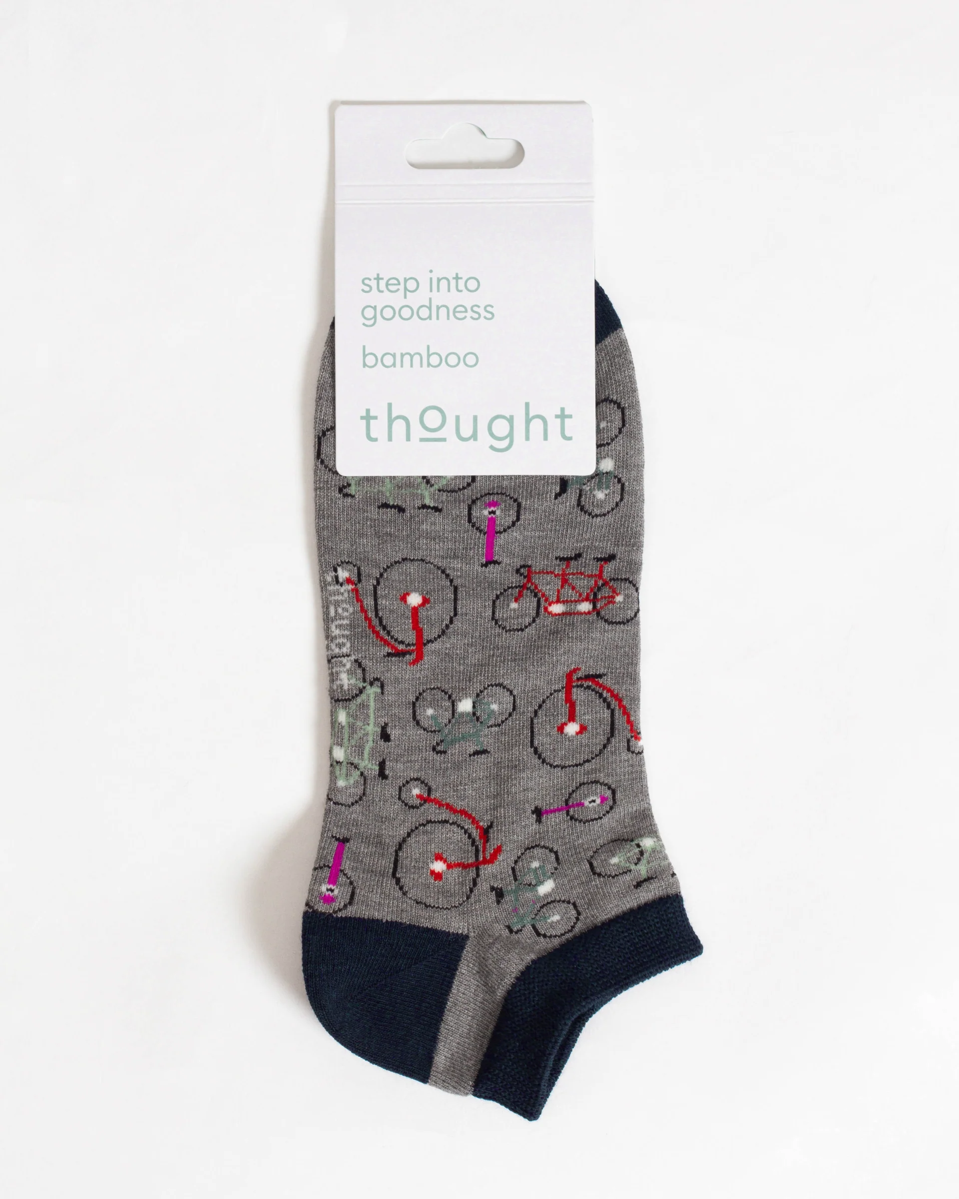 Bike Bamboo Trainer Socks - Grey Marl - Flockneti
