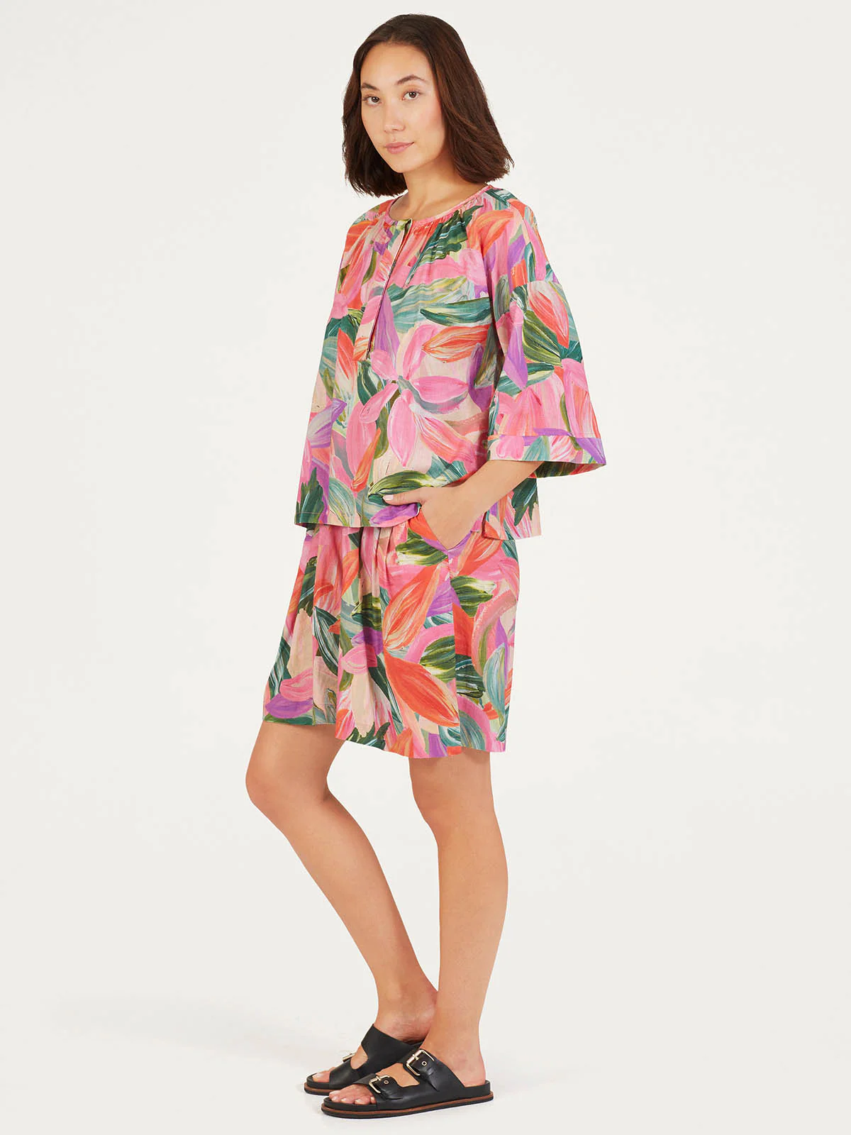 Adella Hemp Tropical Top - Multi - Flockneti