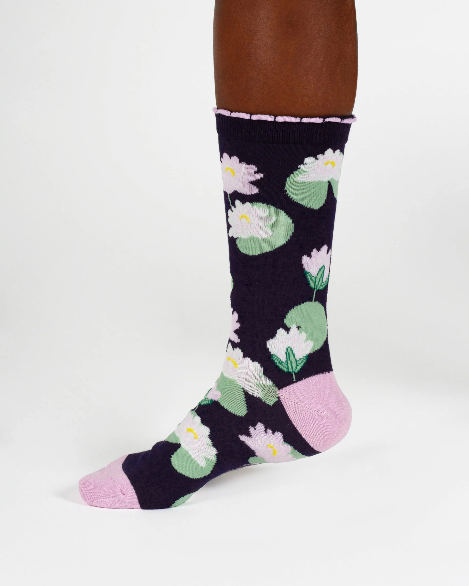Womens July Birth Flower Sock - Water-Lily - Flockneti