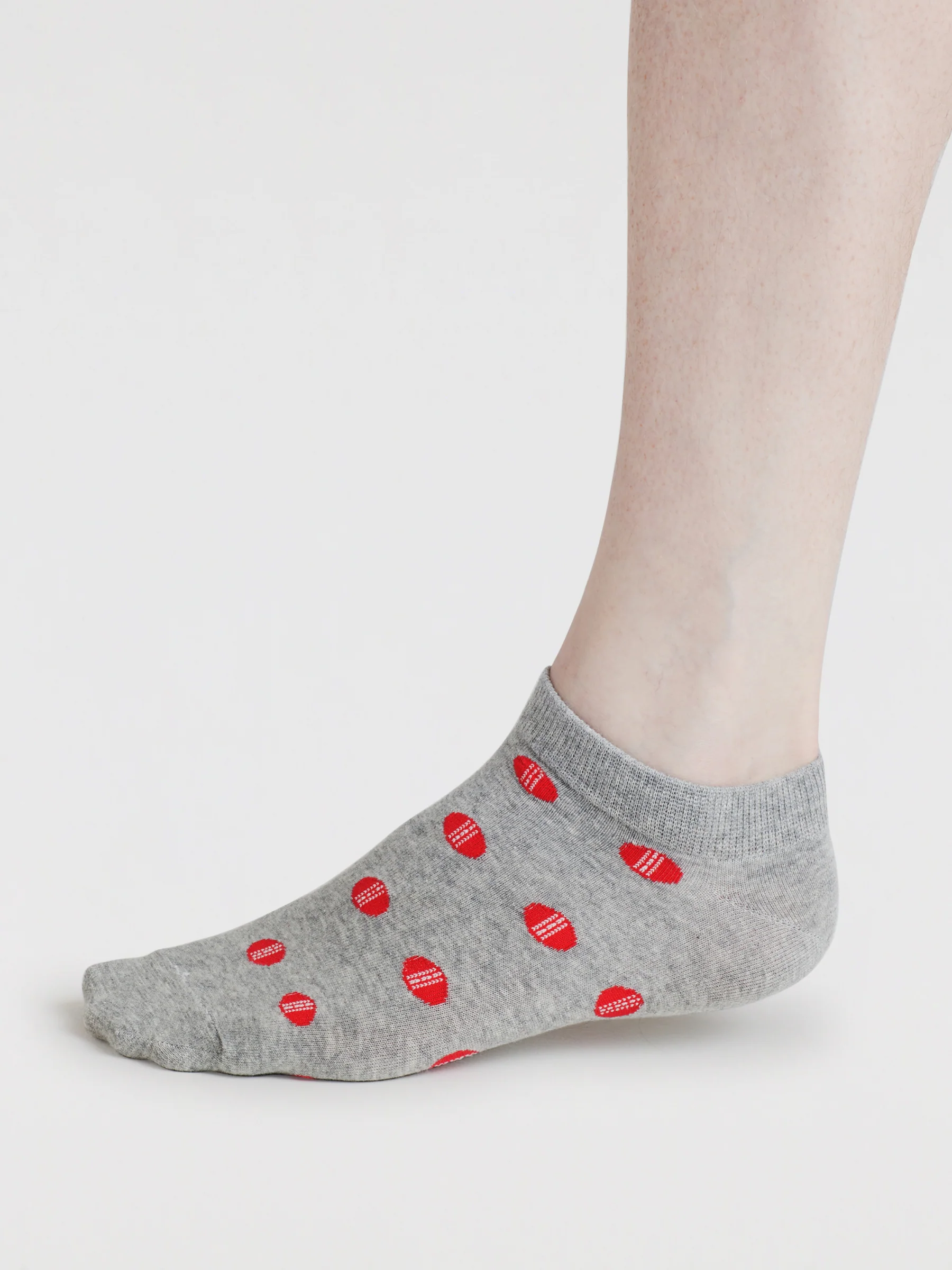 Mens Parker Sport Organic Cotton Trainer Socks - Grey Marl - Flockneti