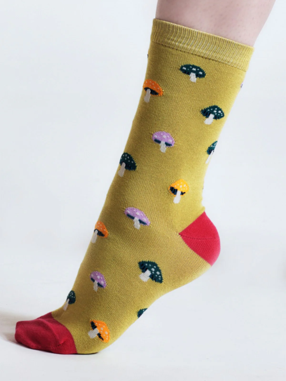 Valeriana Mushroom Bamboo Socks - Sage Green - Flockneti