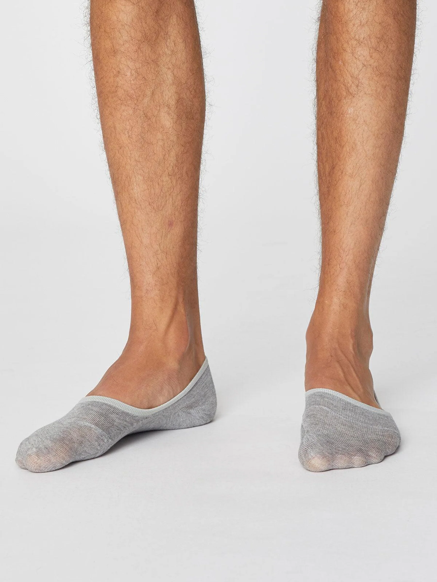 No Show Men's Invisible Socks - Mid Grey Marl - Flockneti