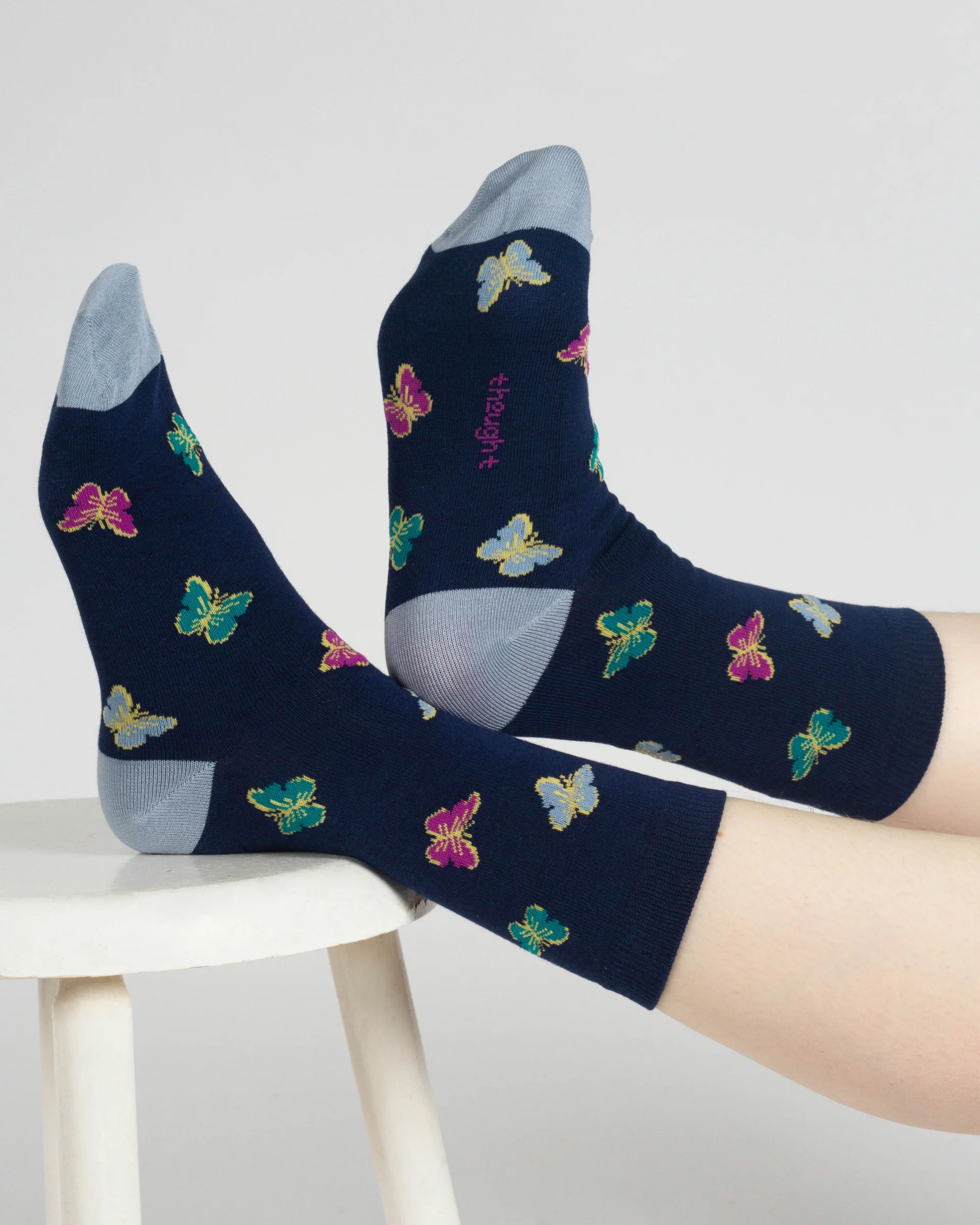 Starry Night Owl Bamboo Gift Box of 4 Socks - Blue Multi - Flockneti