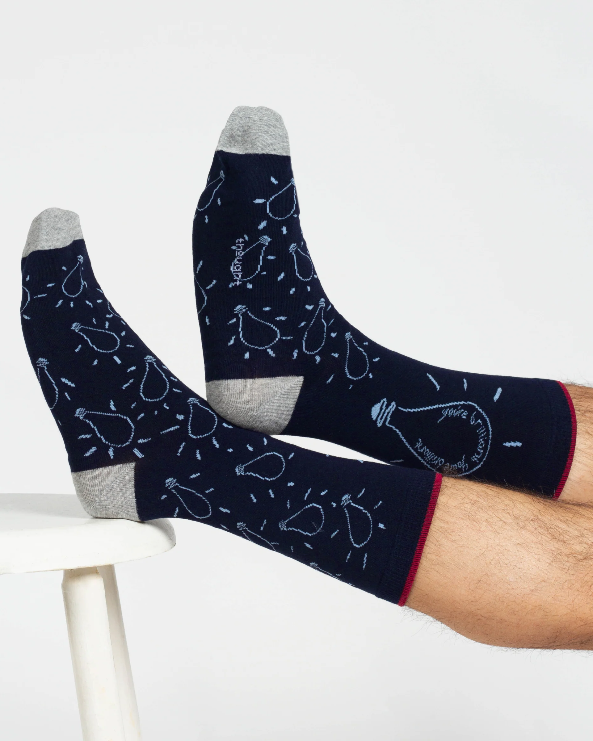 Mathematician Bamboo 2 Socks in a Bag - Grey/Navy - Flockneti