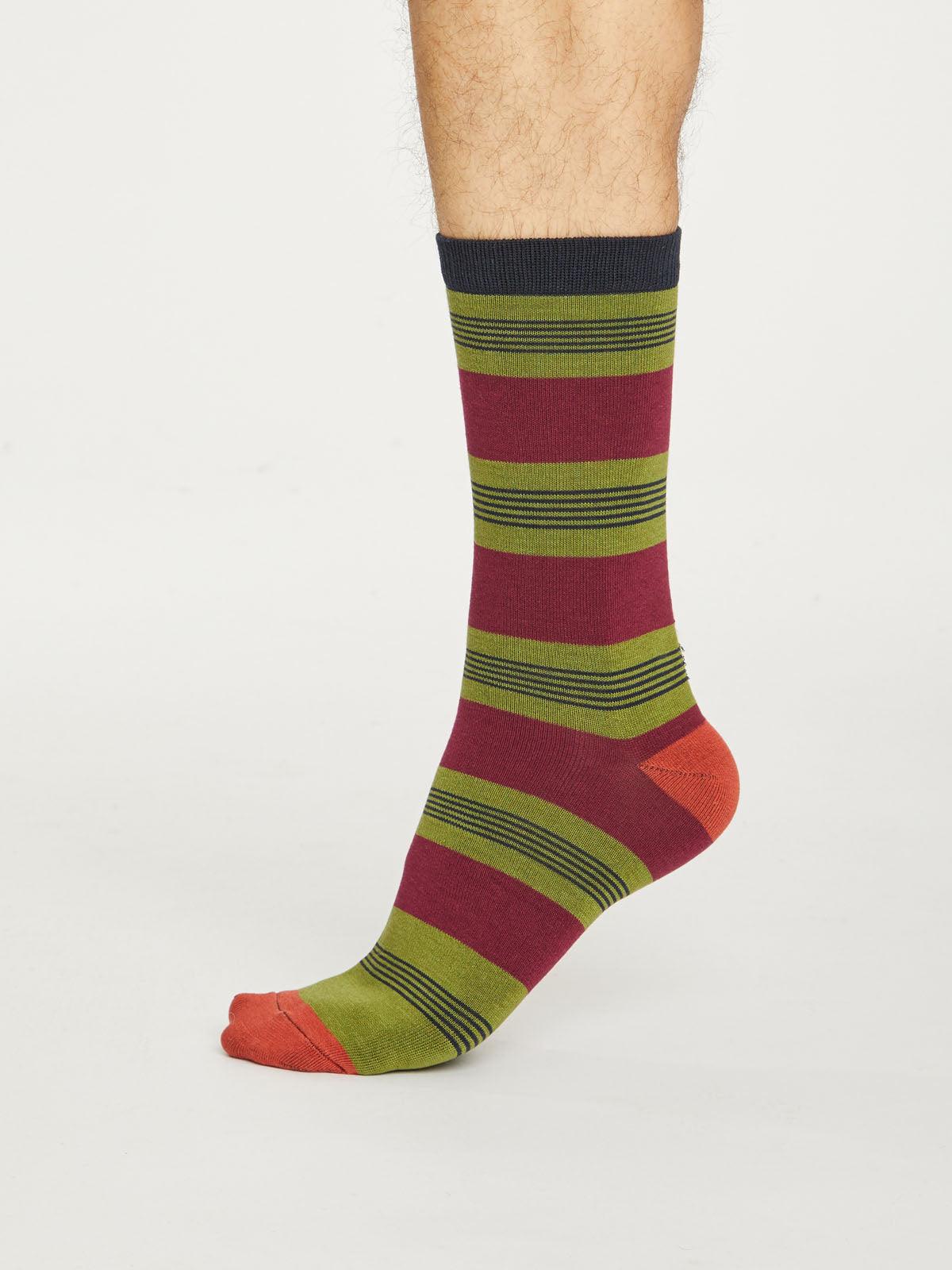 Jesper Stripe Socks - Olive - Flockneti