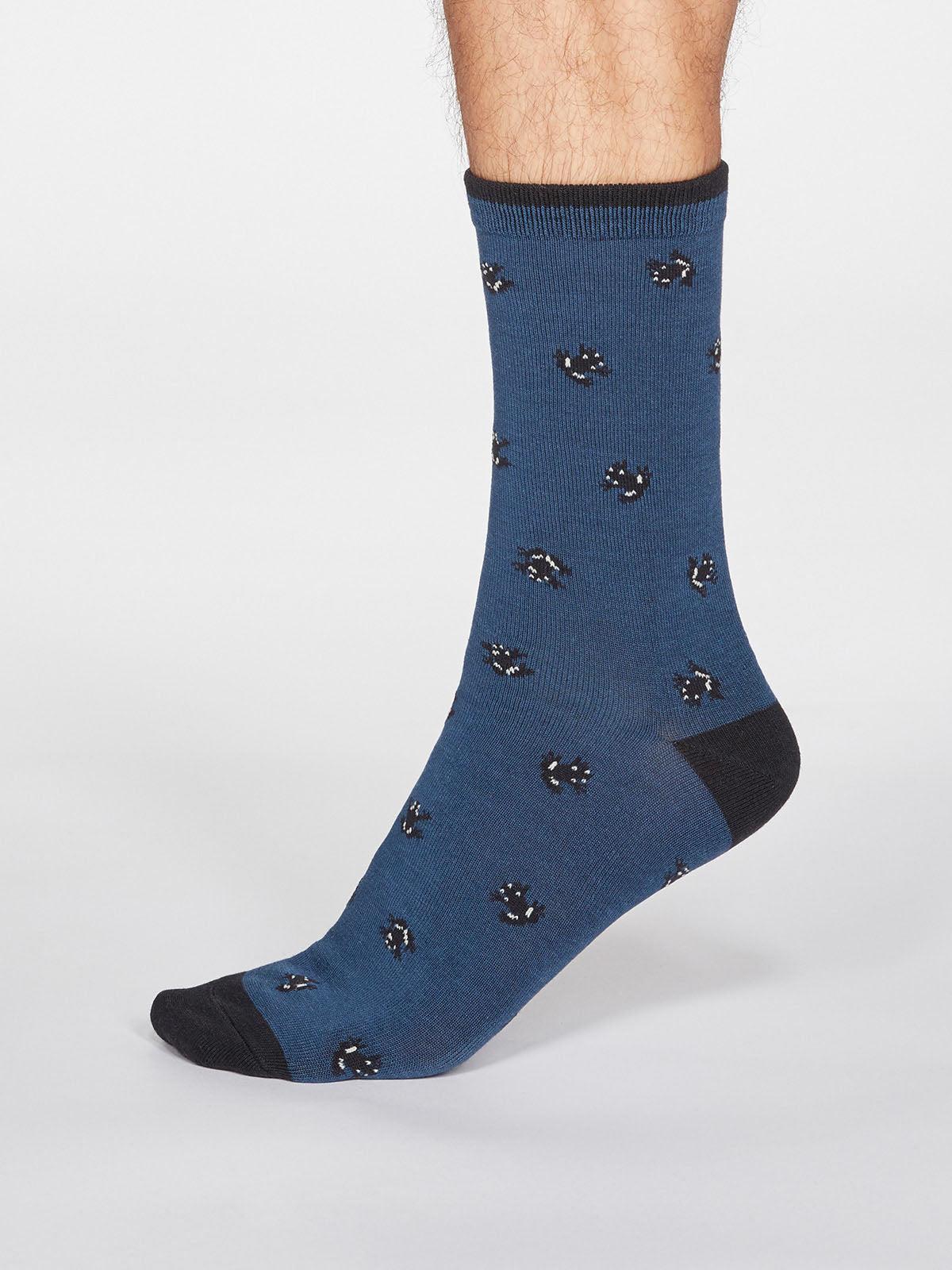 Wesley Frog Socks - Denim Blue - Flockneti