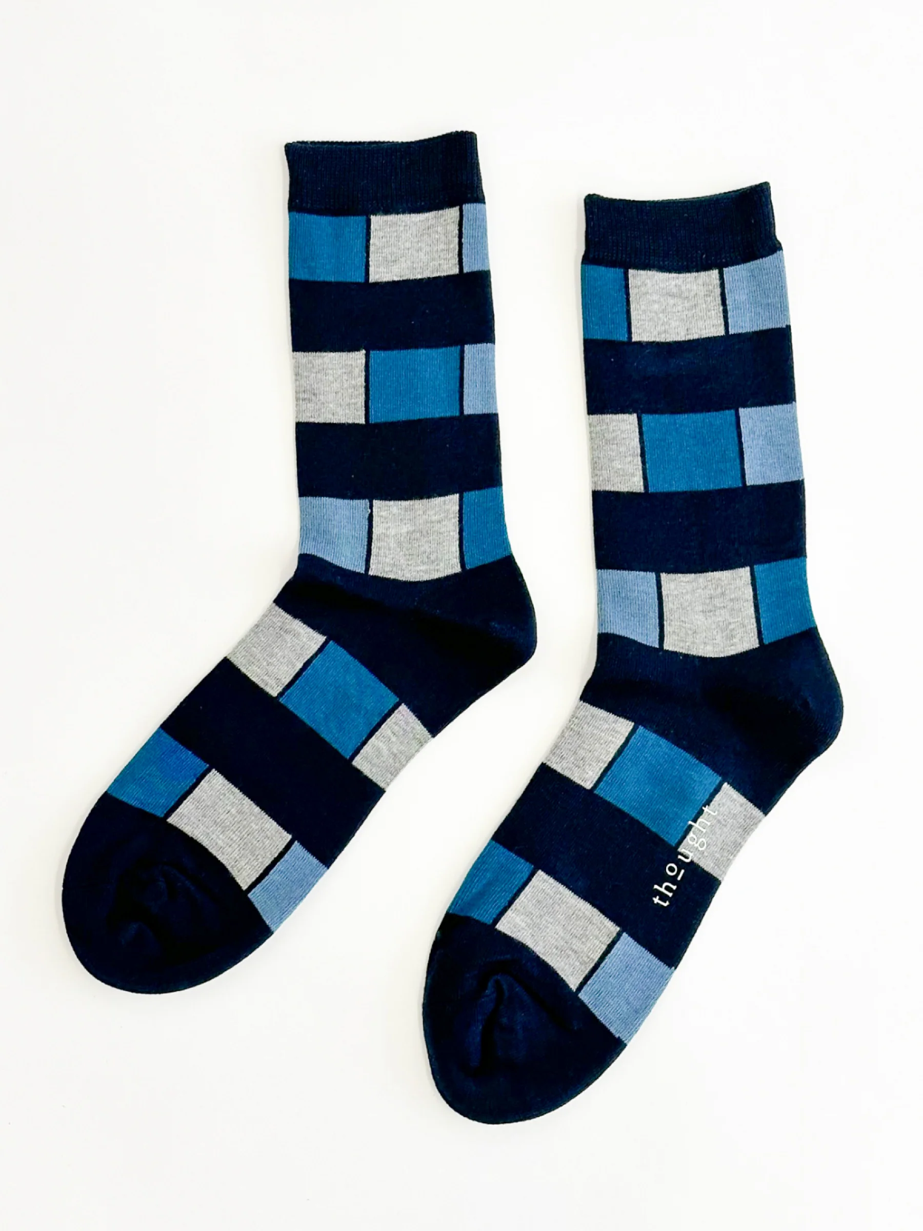 Geo Stripe Socks - Midnight Navy - Flockneti