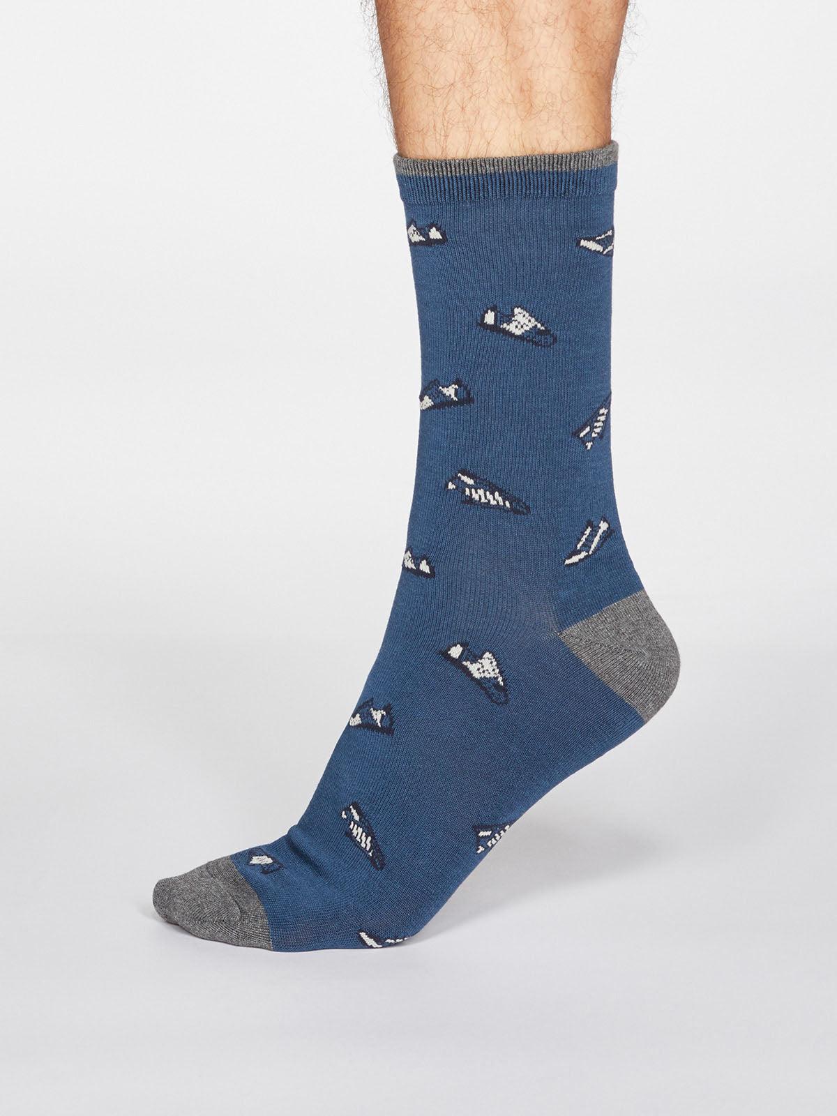 Aiden Trainer Socks - Denim Blue - Flockneti
