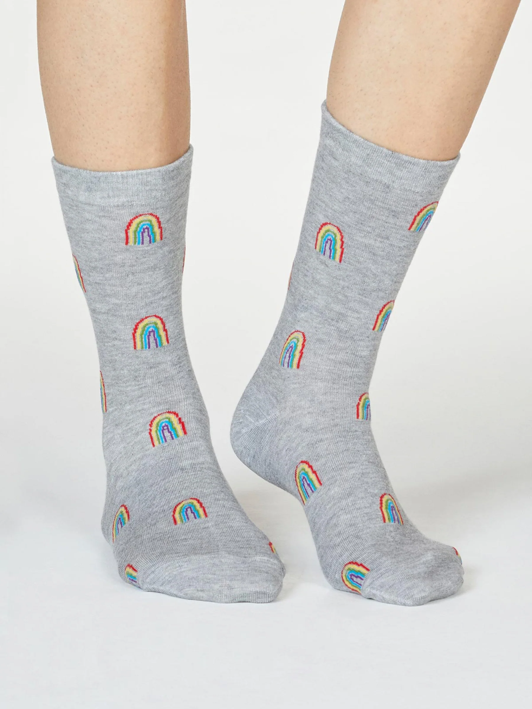 RAINBOW SOCKS - RAINBOW GREY MARLE - Flockneti