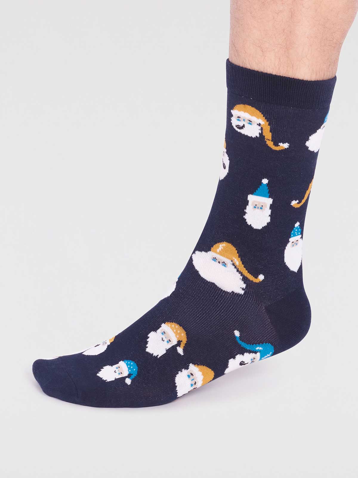 Alfredo Bamboo Christmas Snowman Socks - Navy - Flockneti