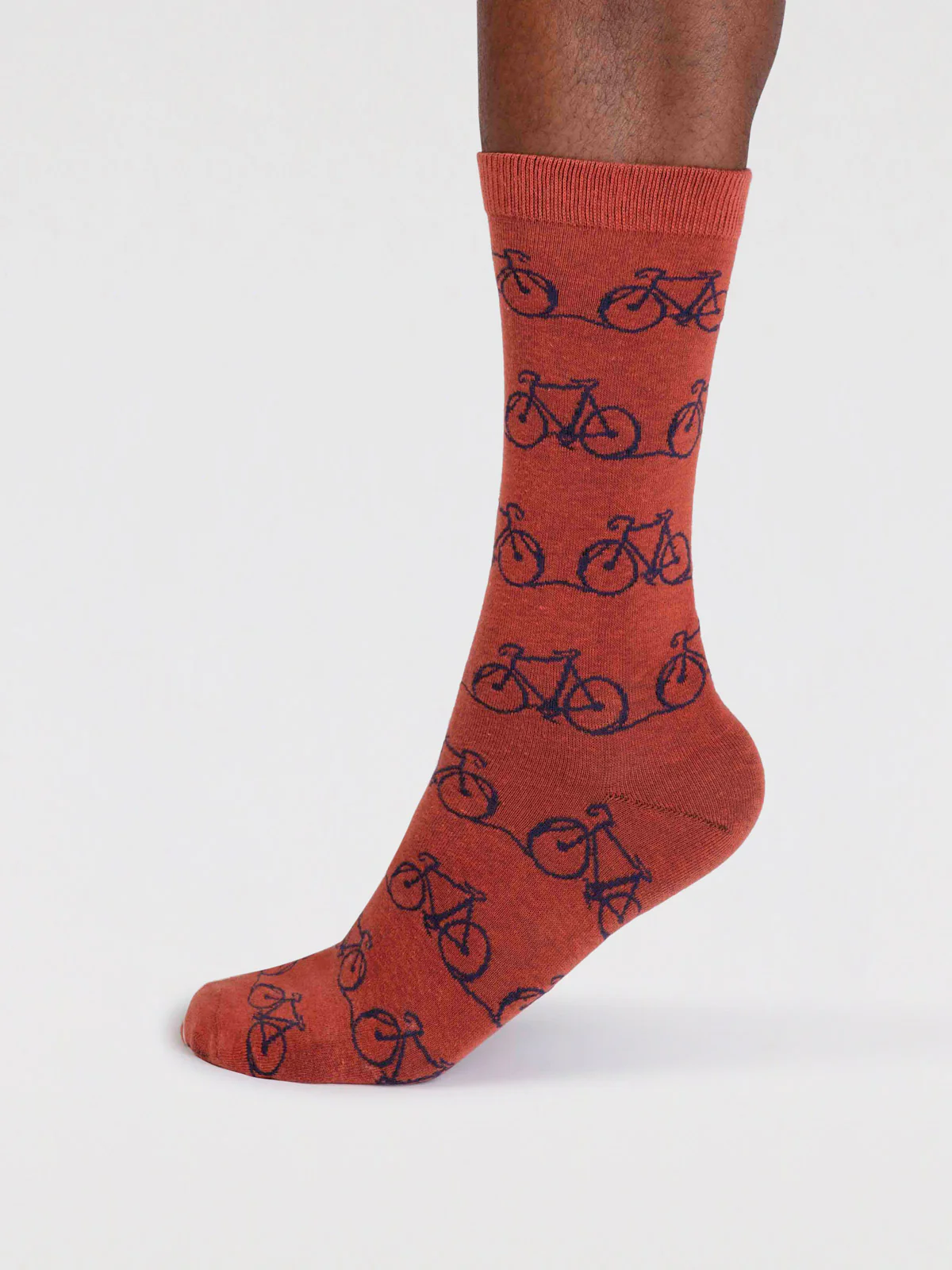 Bennie Organic Cotton Bike Socks - Clay Red - Flockneti