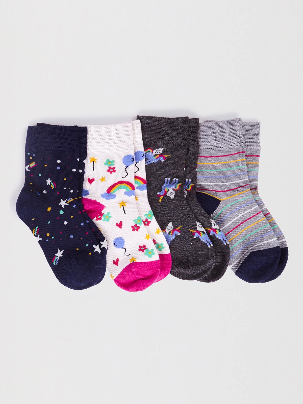 Luma Bamboo Unicorn Kids 4 Sock Gift Box - Multi - Flockneti