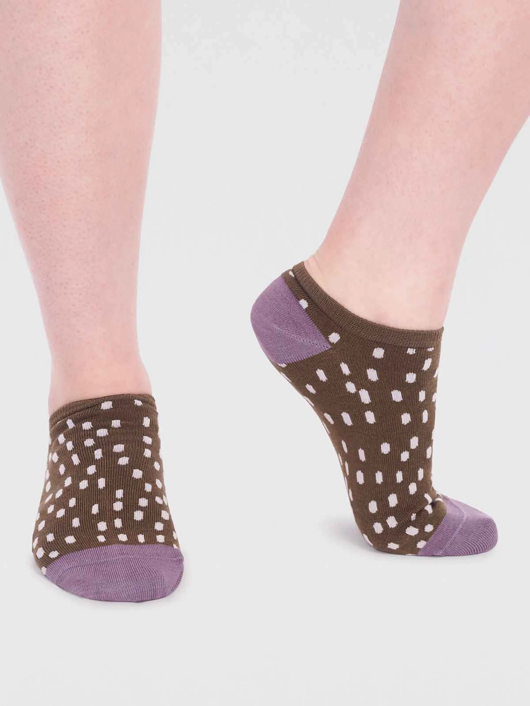 Serena Bamboo Spot Trainer Sock - Moss Green - Flockneti