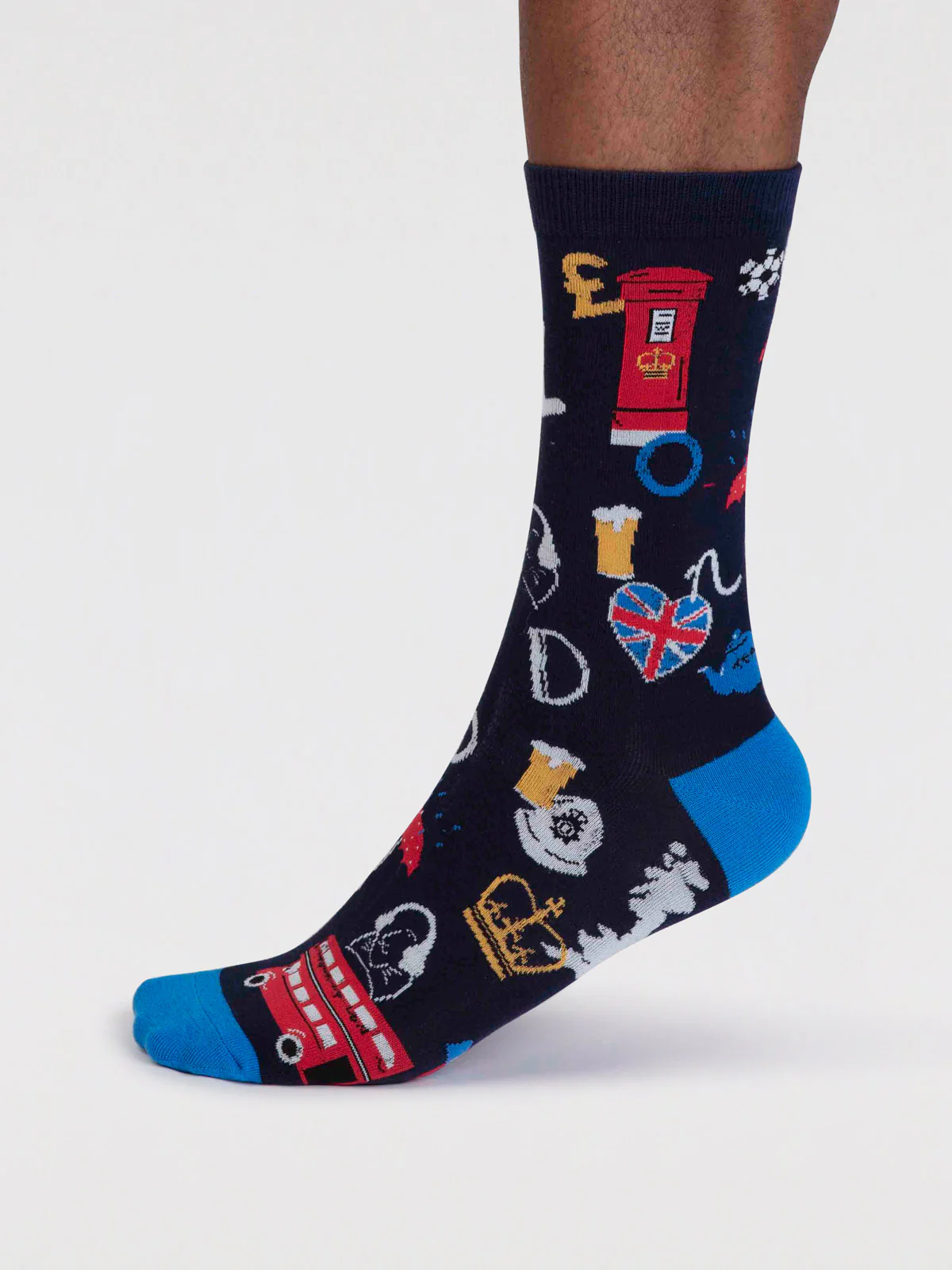 Will Men's Organic Cotton London Socks - Navy - Flockneti