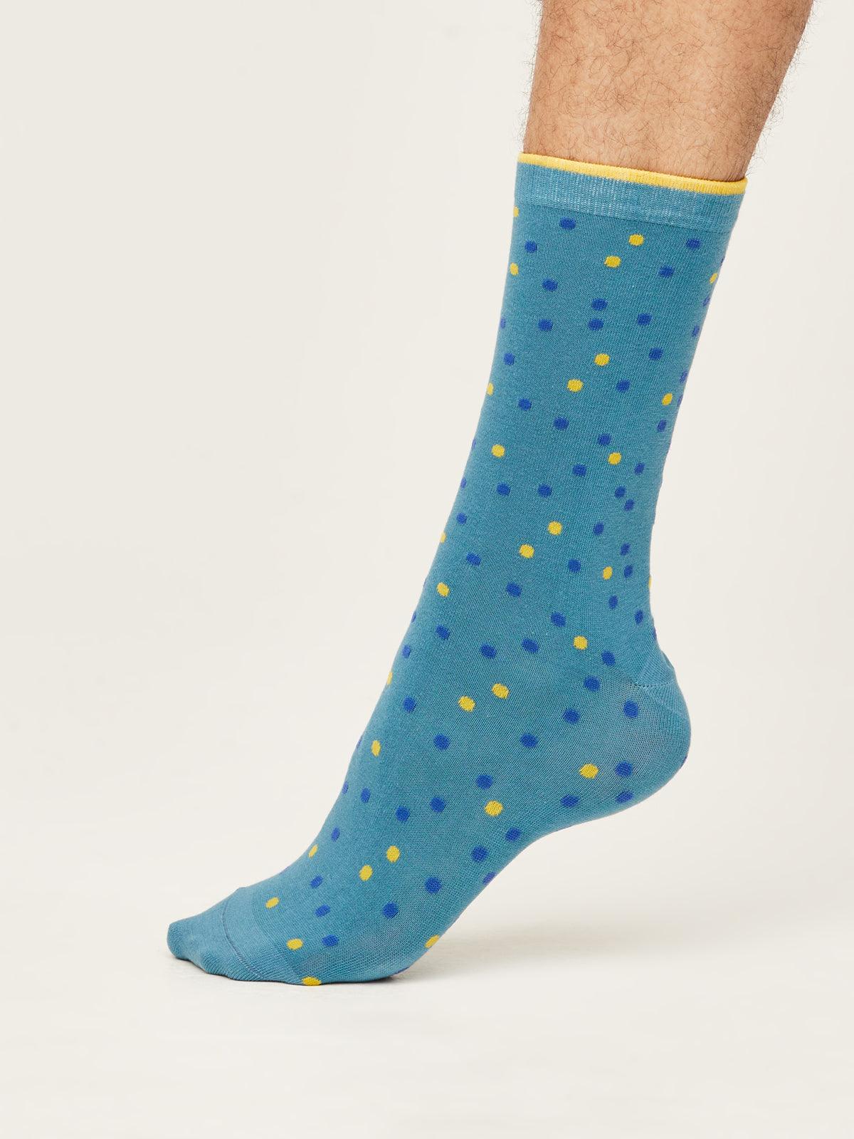 Spotty Socks - Dusty Blue - Flockneti