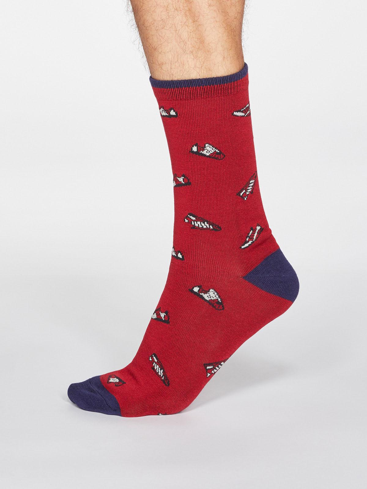 Aiden Trainer Socks - Berry Red - Flockneti