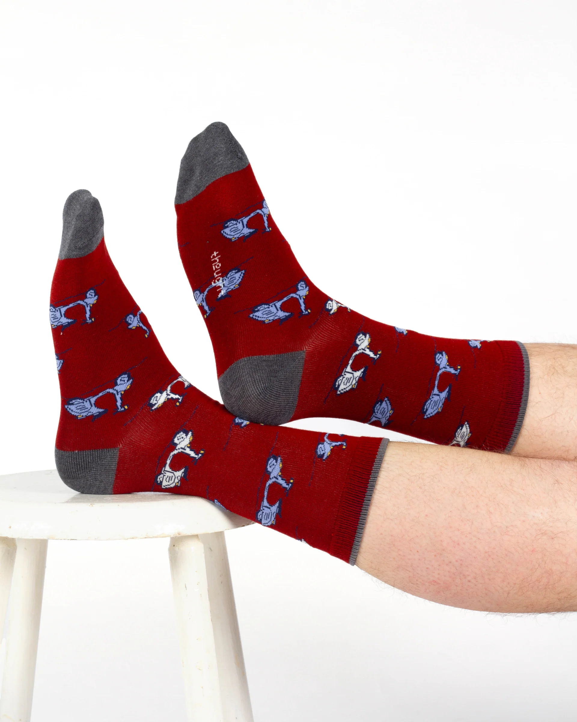 Speedy Scooter Bamboo Crew Socks - Burgundy - Flockneti